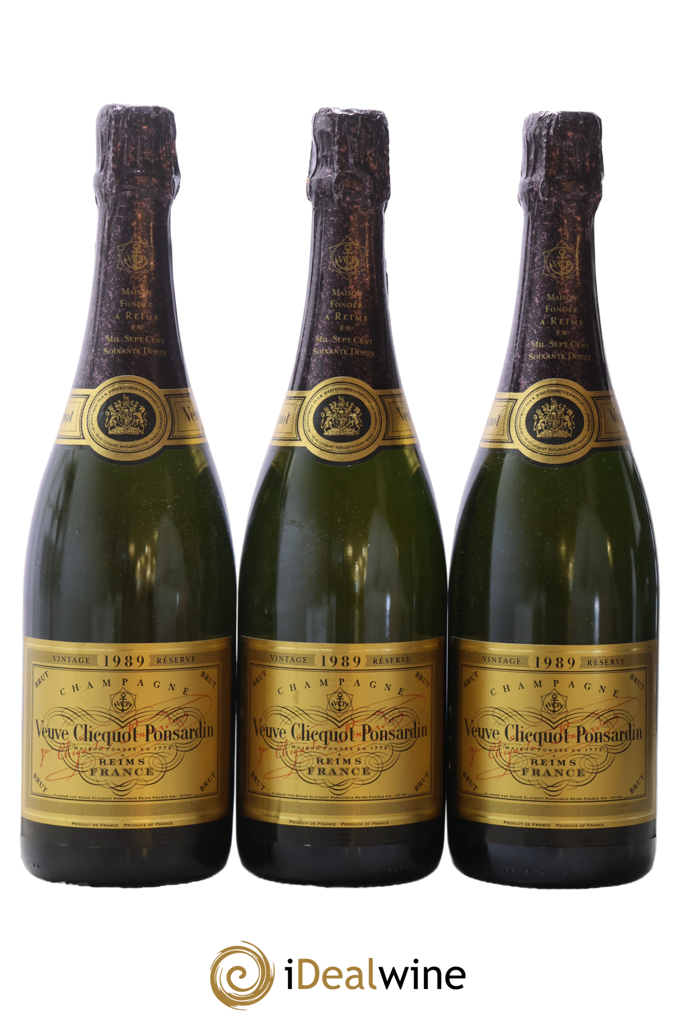 Brut Millésimé Veuve Clicquot 1989 - Lot de 3 bouteilles - 0