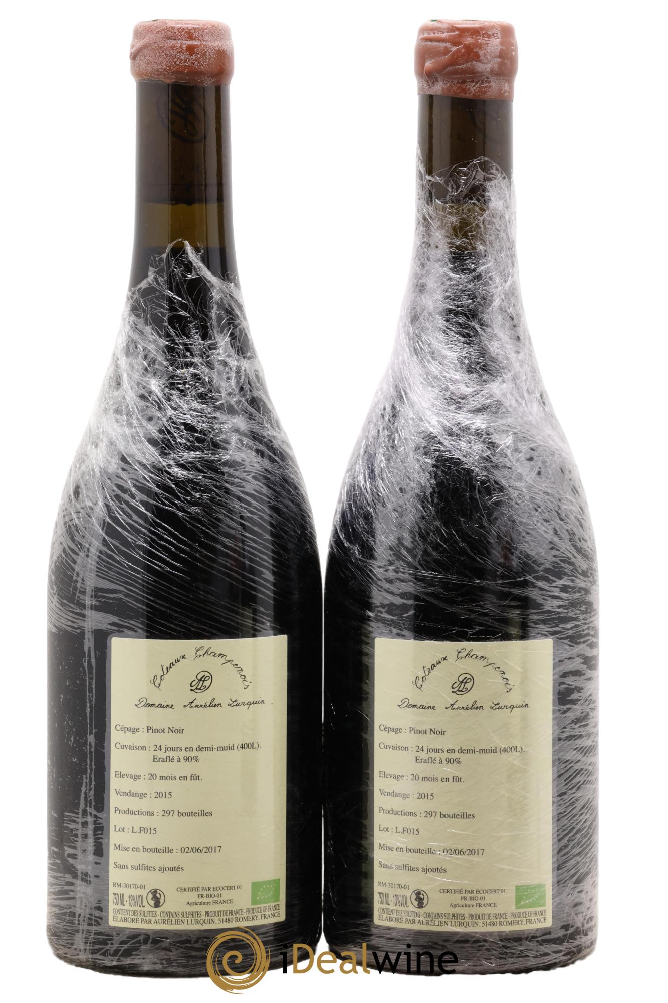 Coteaux Champenois Les Forcières Pinot Aurélien Lurquin 2015 - Lot de 2 bouteilles - 1