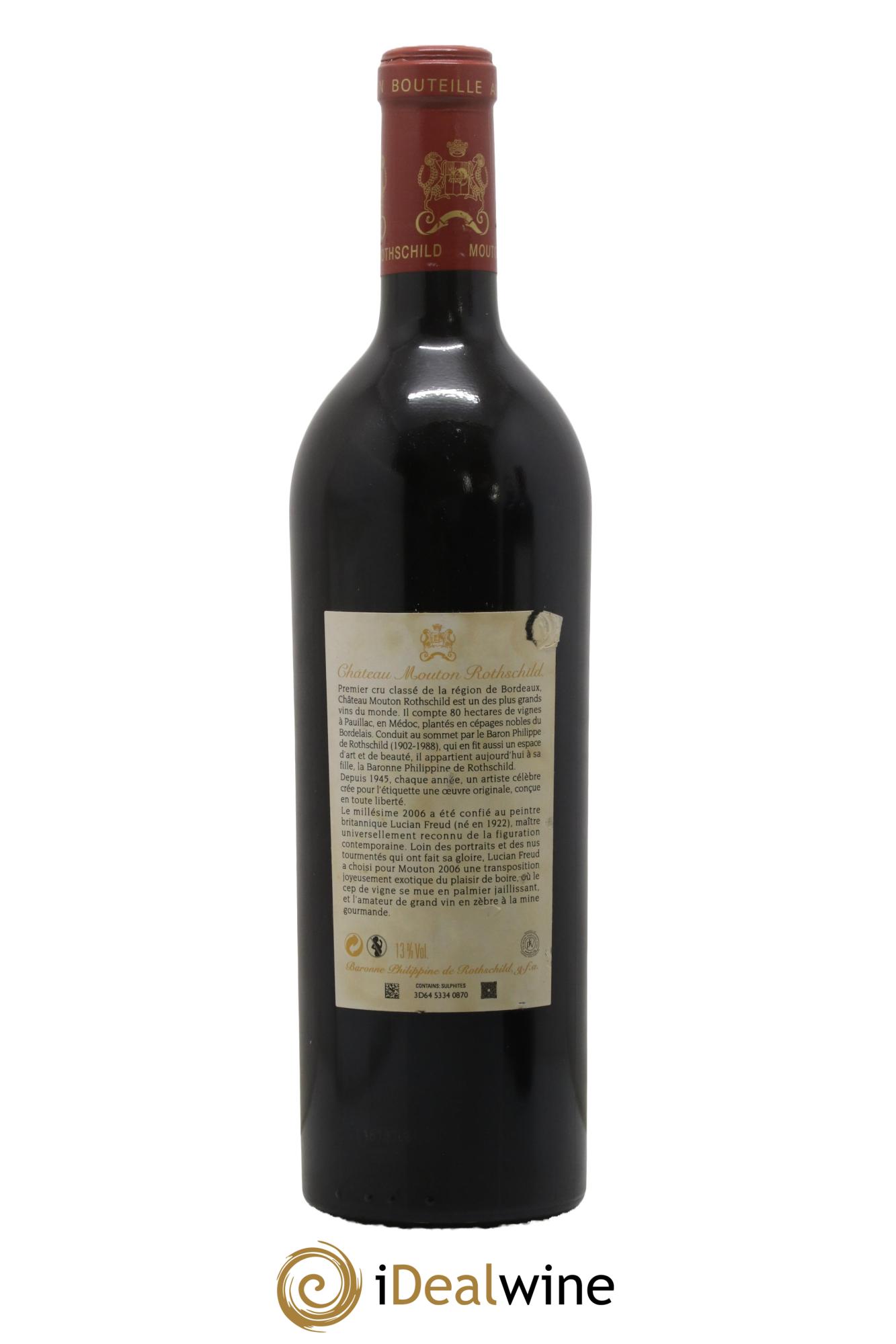 Château Mouton Rothschild 1er Grand Cru Classé 2006 - Lot de 1 bouteille - 1