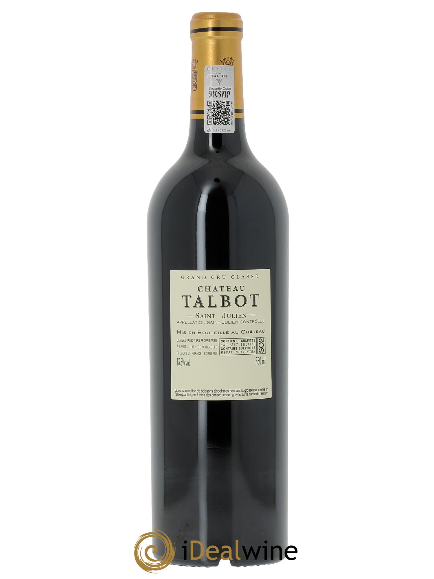 Château Talbot 4ème Grand Cru Classé (CBO à partir de 6 bts) 2023 - Lot de 1 bouteille - 1