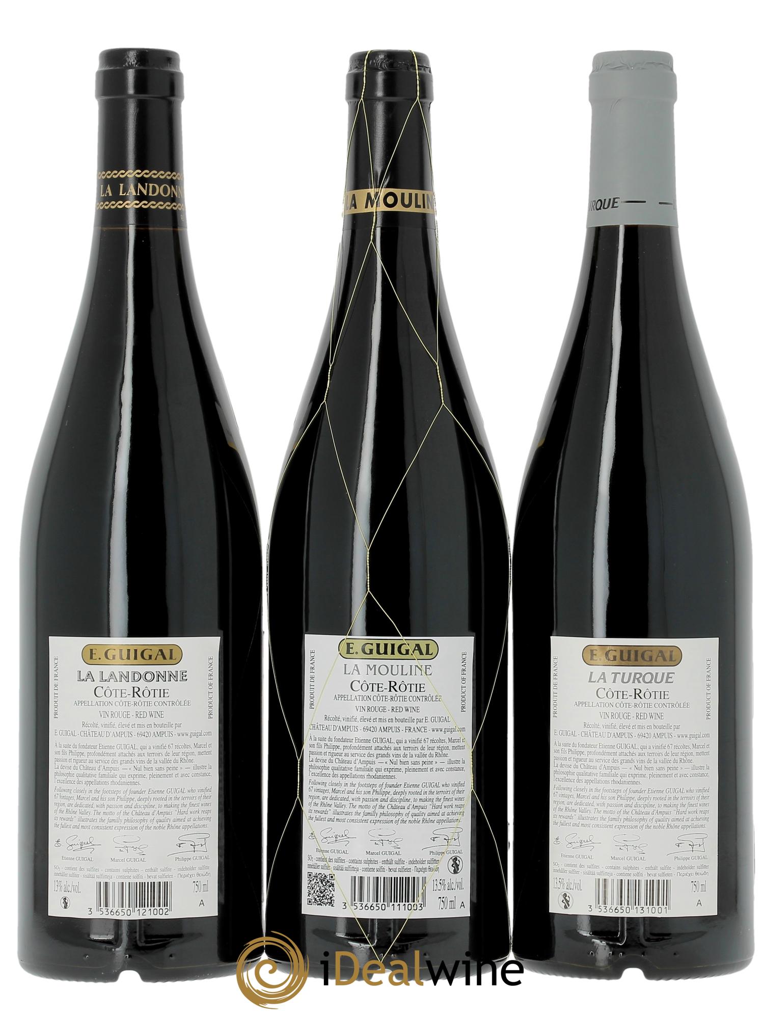 Côte-Rôtie Guigal Trilogie La Turque - La Landonne - La Mouline  2020 - Lot de 3 bouteilles - 2