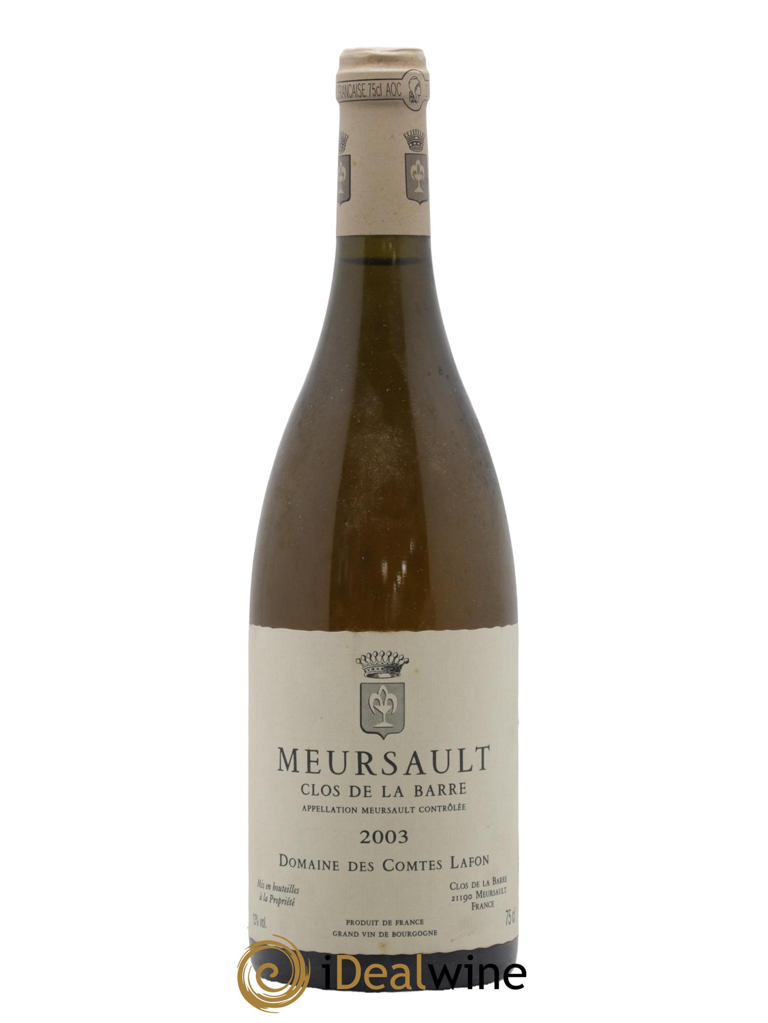 Meursault Clos de la Barre Comtes Lafon (Domaine des) 2003 - Lotto di 1 bottiglia - 0