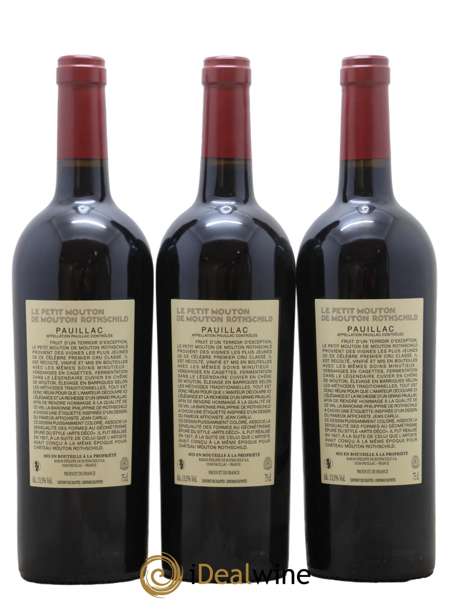 Petit Mouton Second Vin  2019 - Lot of 3 bottles - 1