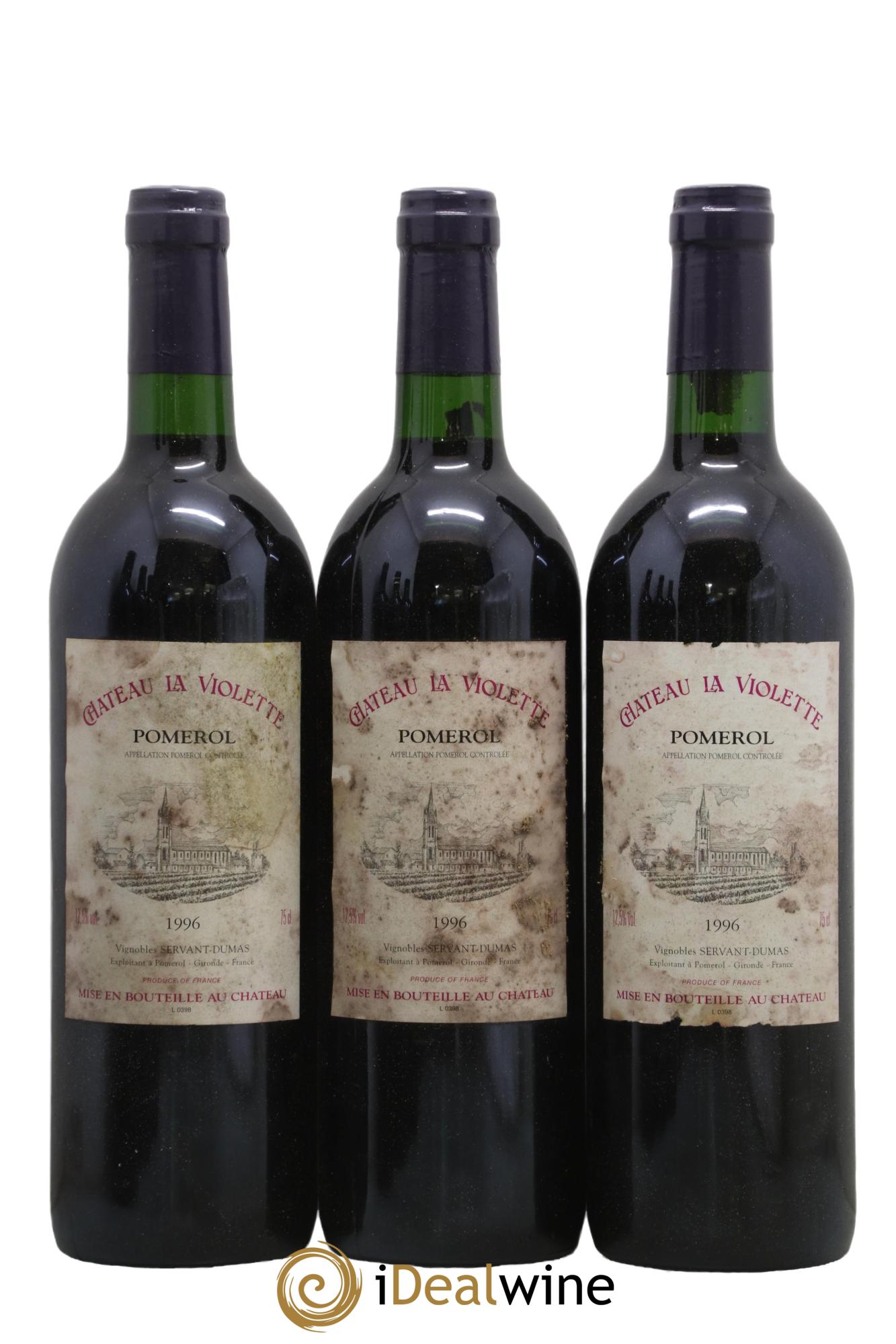 Château la Violette 1996 - Lot de 3 bouteilles - 0