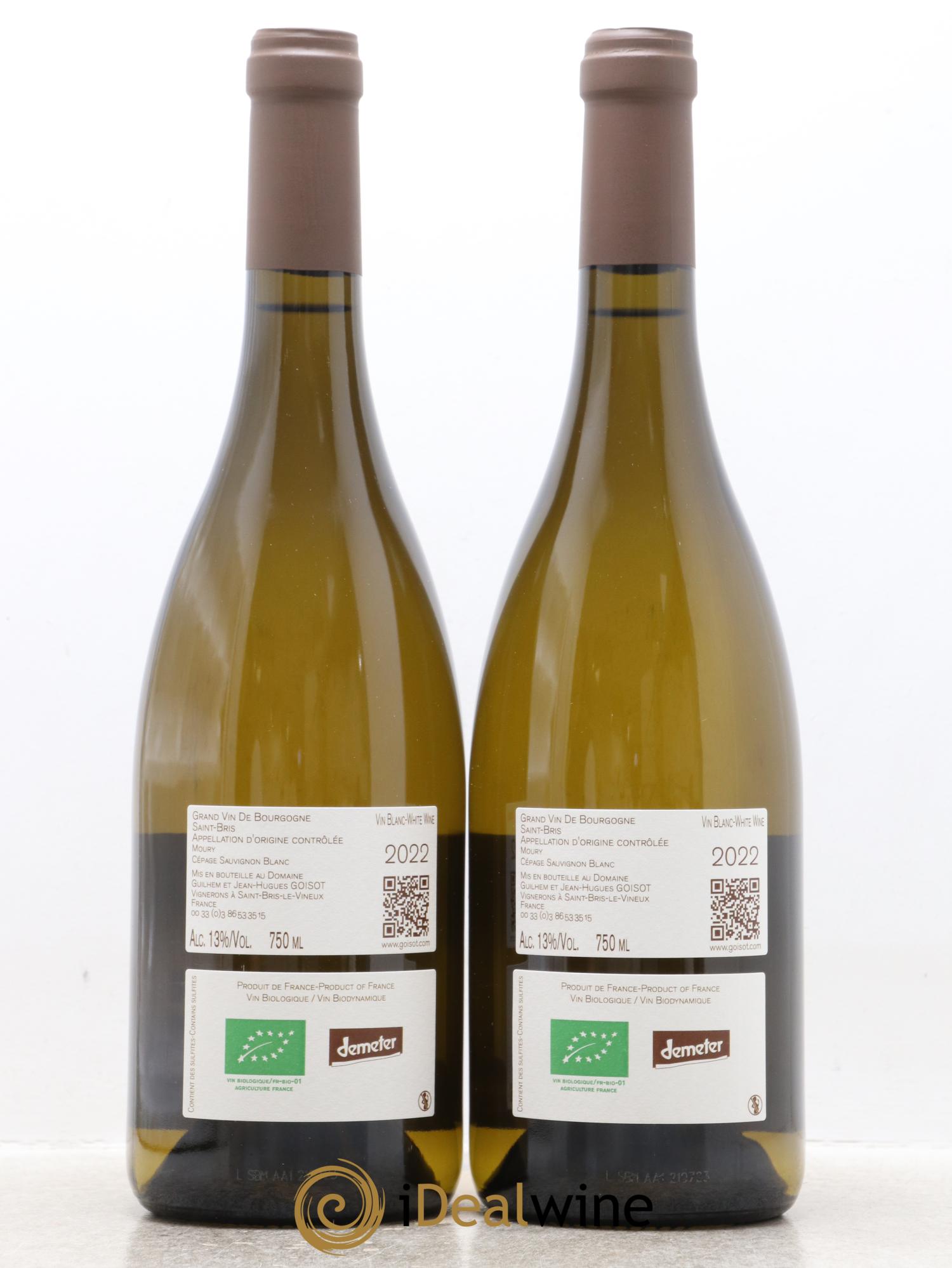 Bourgogne Moury Domaine Goisot 2022 - Lot de 2 bouteilles - 1