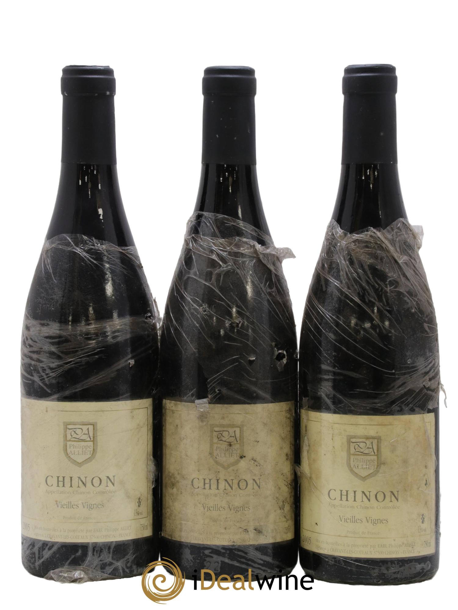 Chinon Vieilles Vignes Philippe Alliet 2005 - Lot de 3 bouteilles - 0