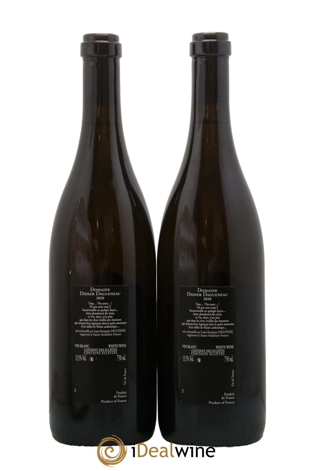 Vin de France (anciennement Pouilly-Fumé) Silex Dagueneau (Domaine Didier - Louis-Benjamin) 2020 - Posten von 2 Flaschen - 1