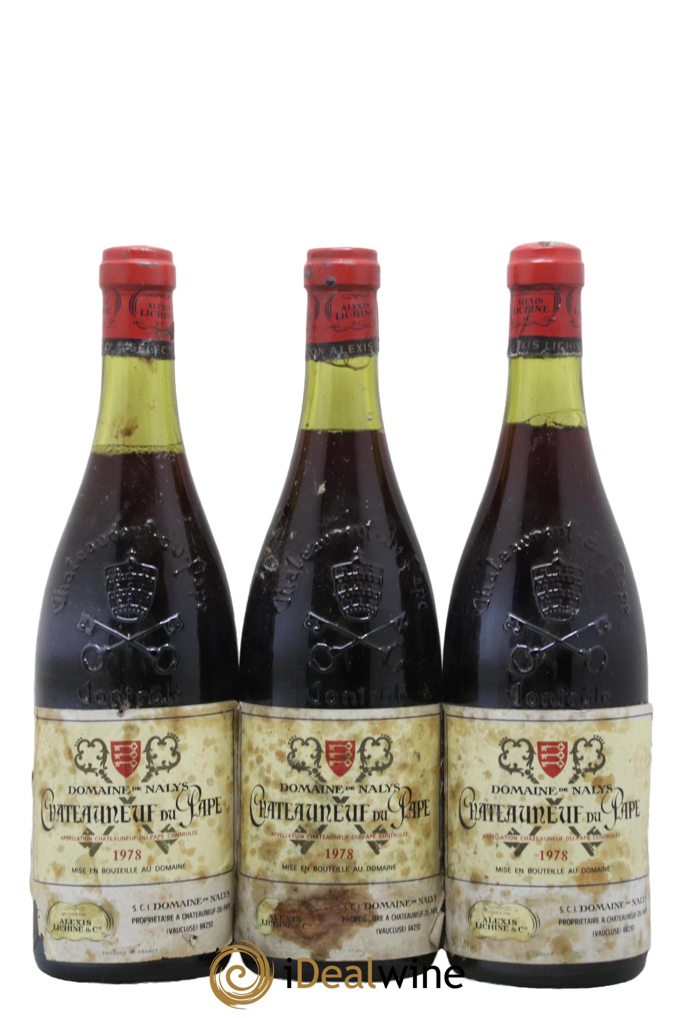 Châteauneuf-du-Pape Château de Nalys 1978 - Lot de 3 bouteilles - 0