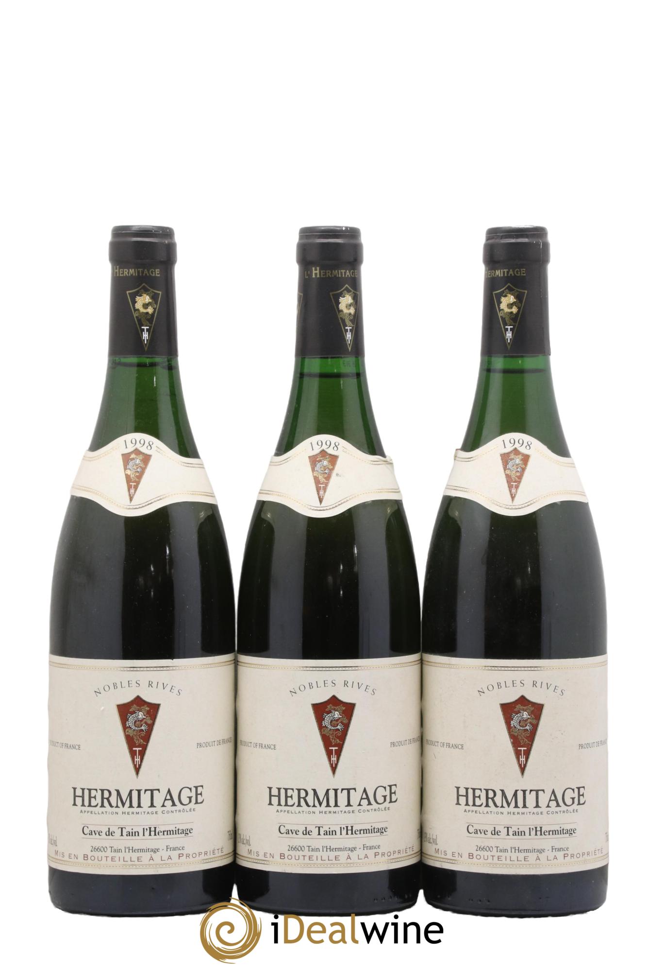 Hermitage Nobles Rives Cave Tain Hermitage 1998 - Lot de 3 bouteilles - 0