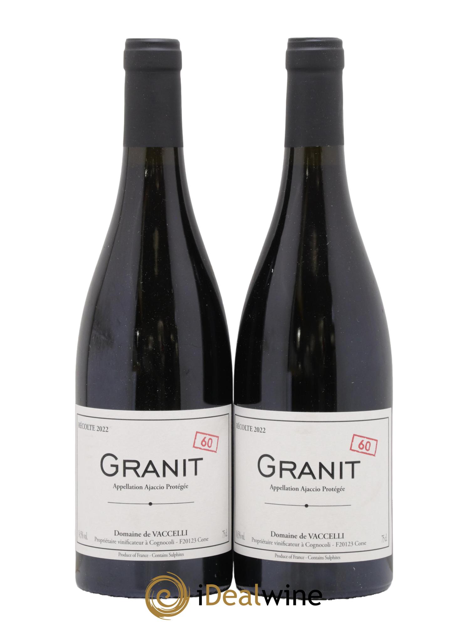 Ajaccio Granit 60 Vaccelli 2022 - Posten von 2 Flaschen - 0