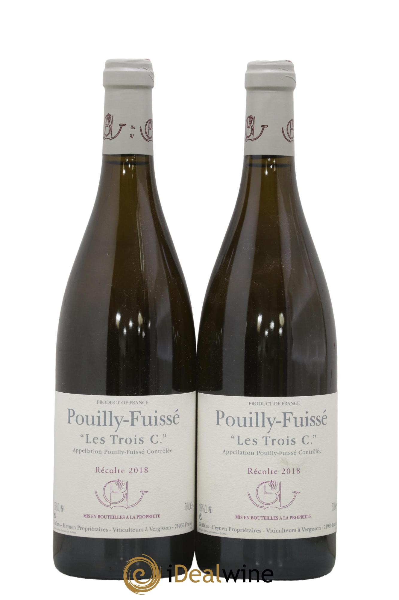 Pouilly-Fuissé Les Trois C Guffens-Heynen 2018 - Lot de 2 bouteilles - 0