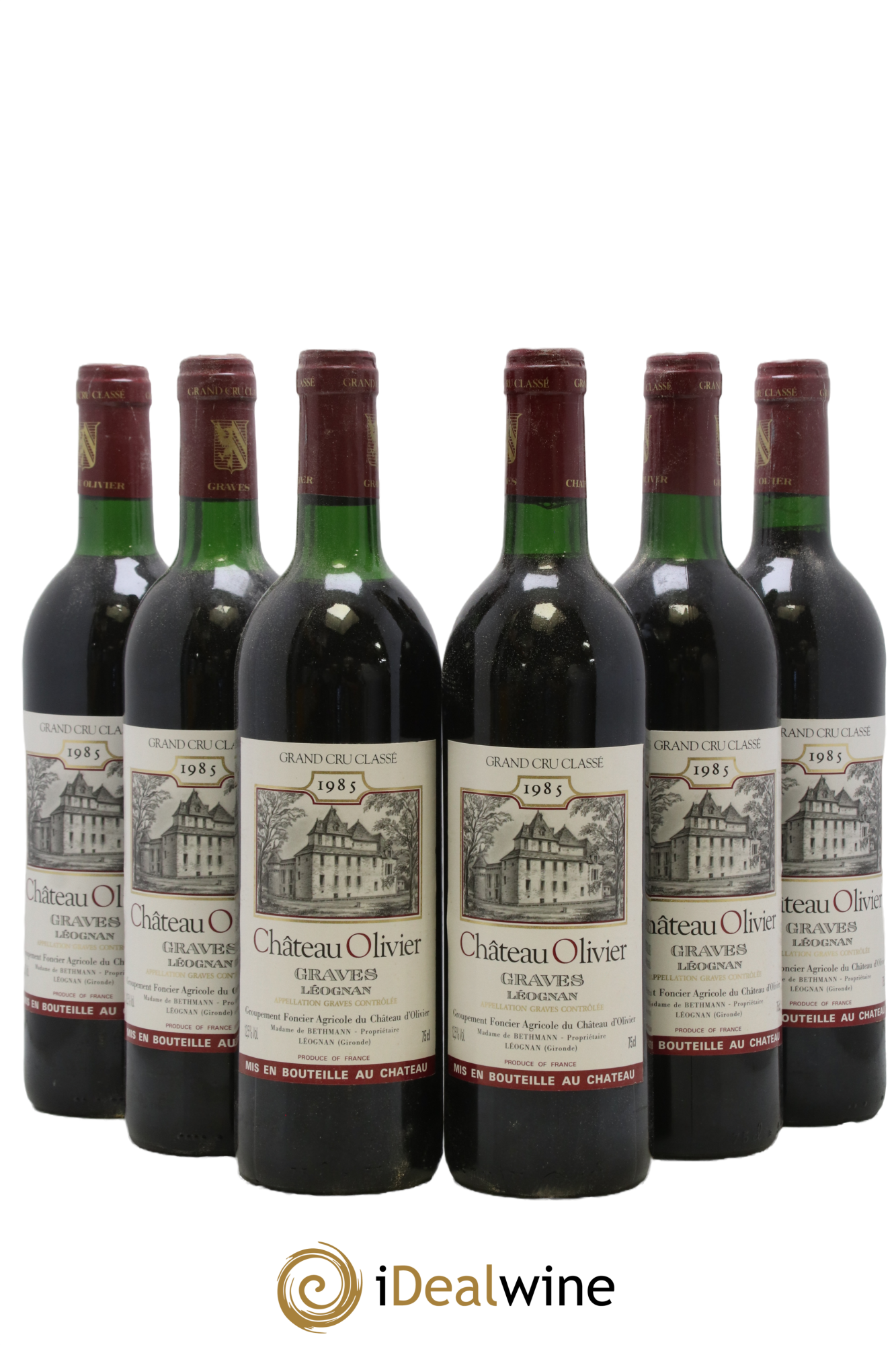 Château Olivier Cru Classé de Graves 1985 - Lot de 6 bouteilles - 0