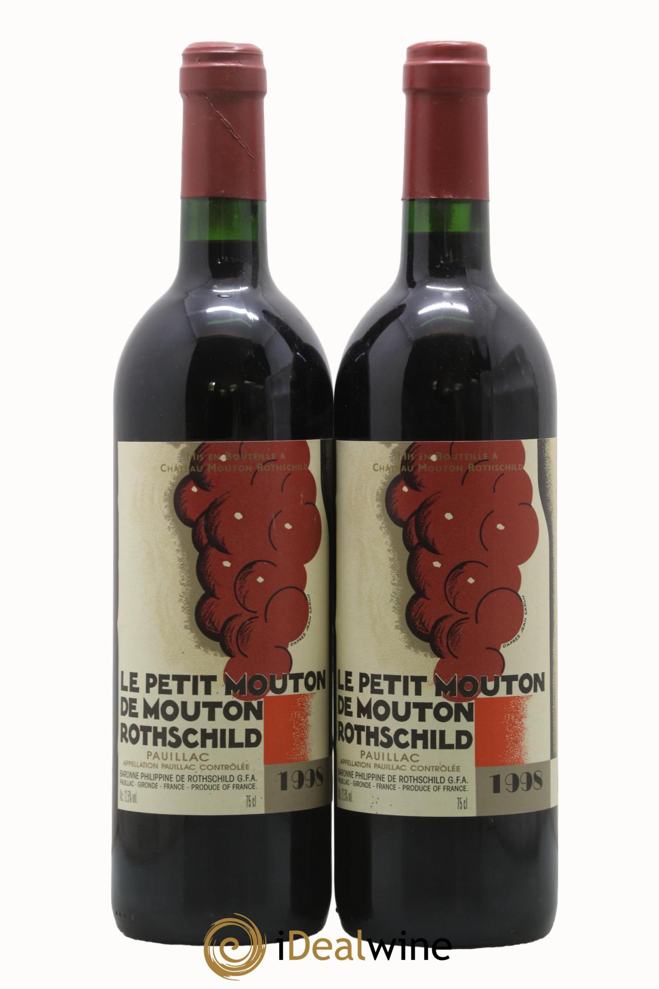 Petit Mouton Second Vin 1998 - Posten von 2 Flaschen - 0