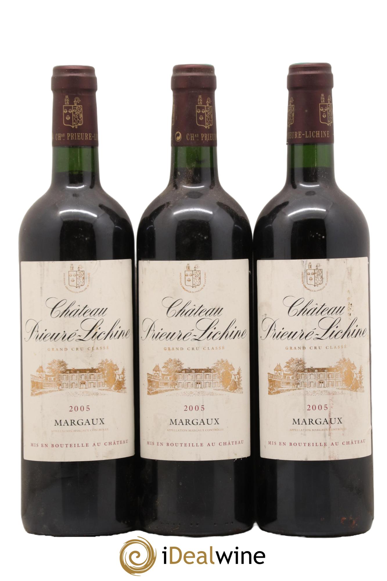 Château Prieuré Lichine 4ème Grand Cru Classé 2005 - Lot de 3 bouteilles - 0