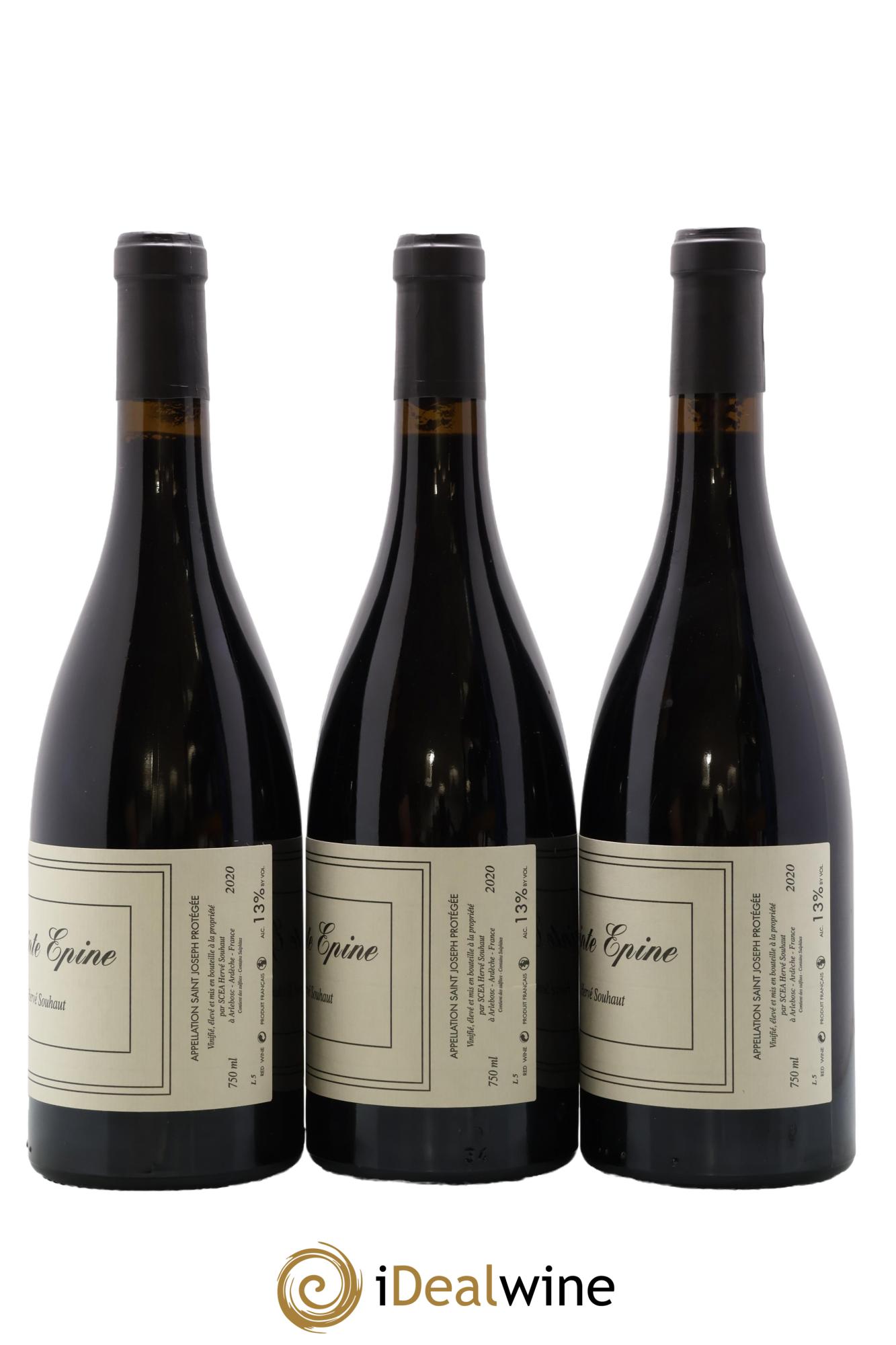 Saint-Joseph Sainte Epine Hervé Souhaut - Domaine Romaneaux-Destezet 2020 - Lot of 3 bottles - 1