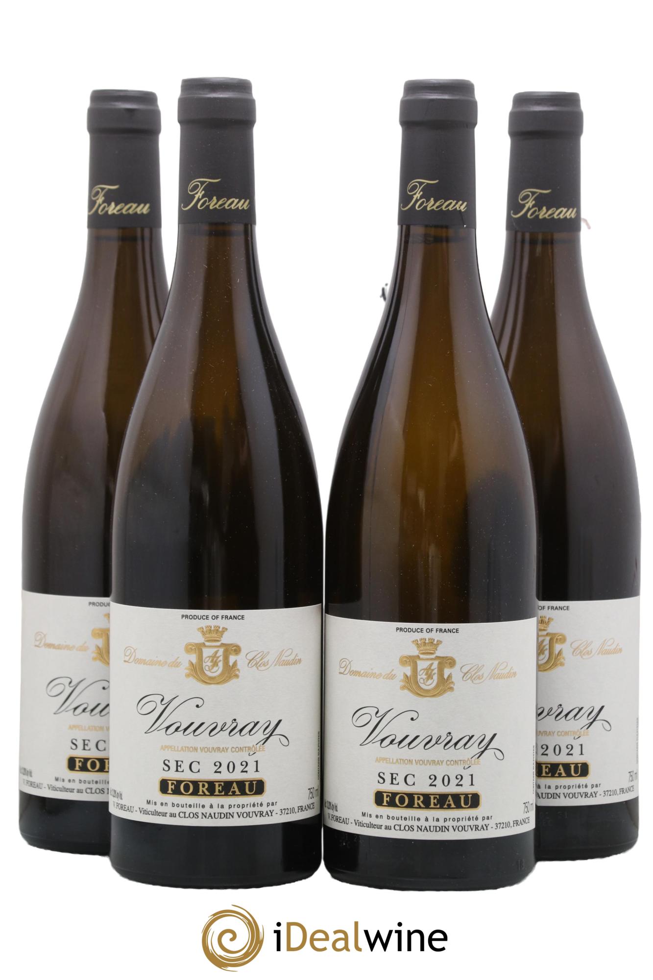 Vouvray Sec Clos Naudin - Philippe Foreau 2021 - Lotto di 4 bottiglie - 0