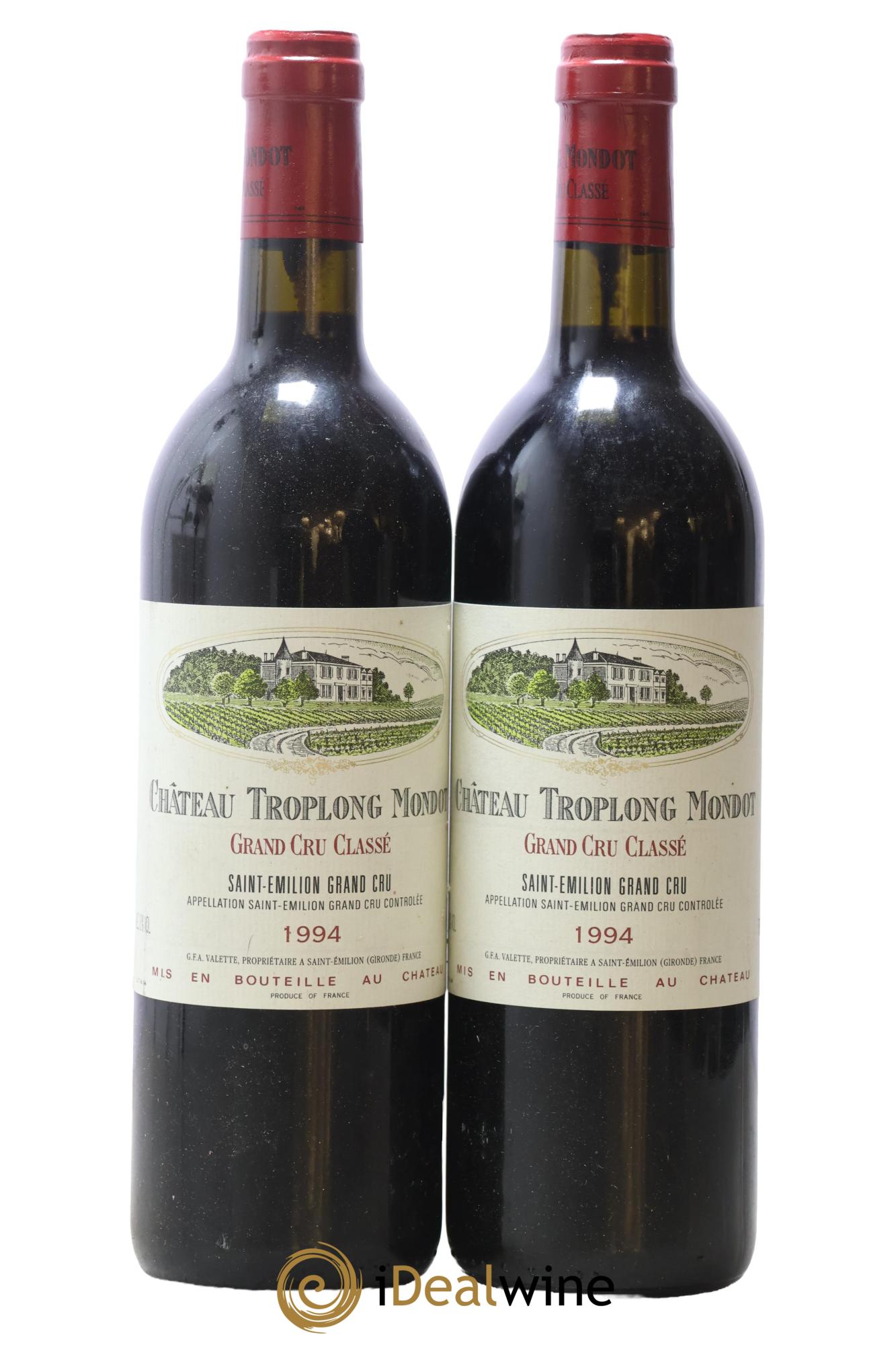 Château Troplong Mondot 1er Grand Cru Classé B 1994 - Posten von 2 Flaschen - 0