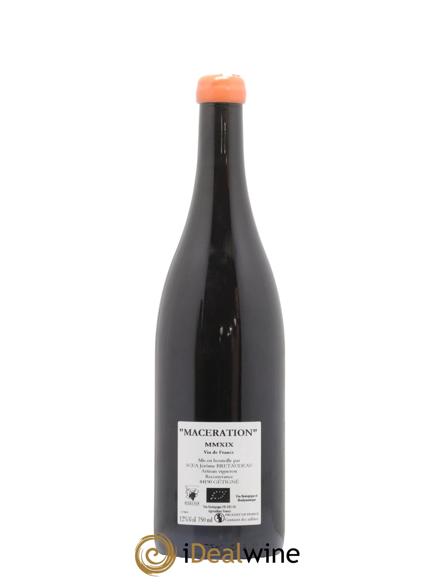 Vin de France Macération Jérôme Bretaudeau - Domaine de Bellevue 2019 - Lot de 1 bouteille - 1