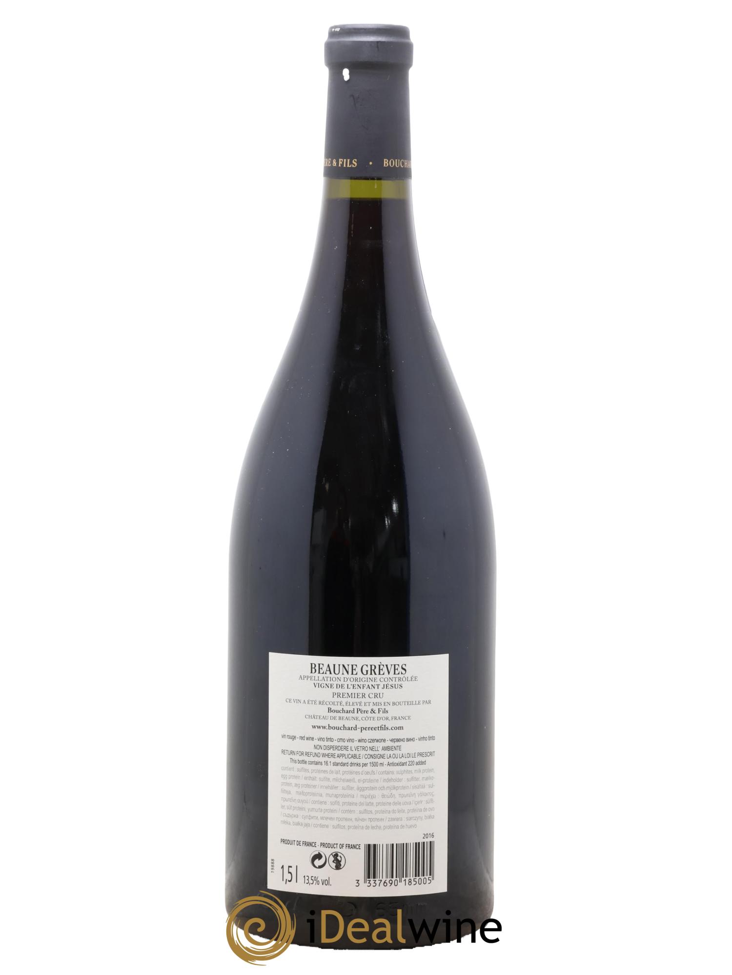 Beaune 1er Cru Grèves - Vigne de l'Enfant Jésus Bouchard Père & Fils 2016 - Lotto di 1 magnum - 1