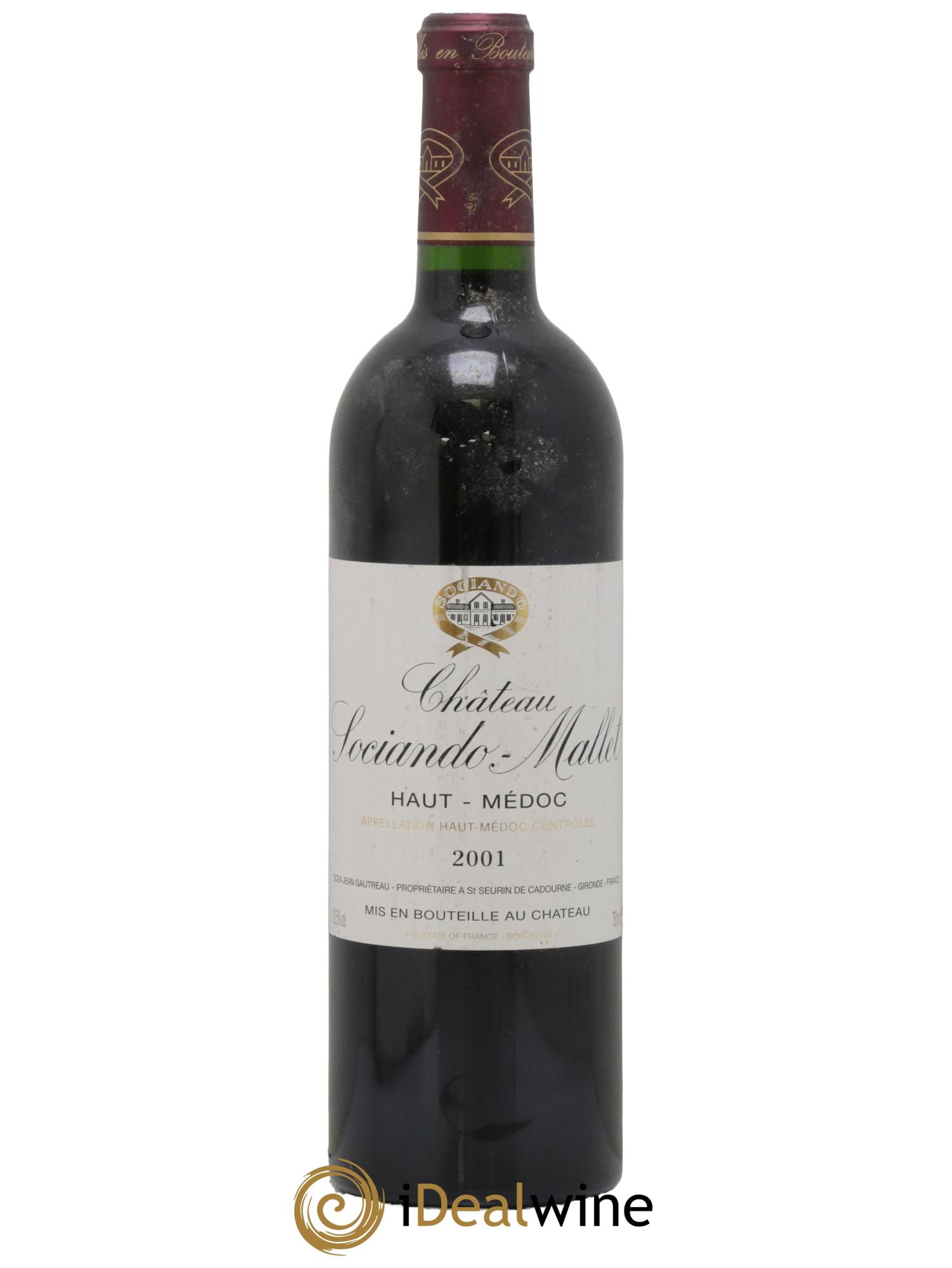 Château Sociando Mallet 2001 - Lot de 1 bouteille - 0