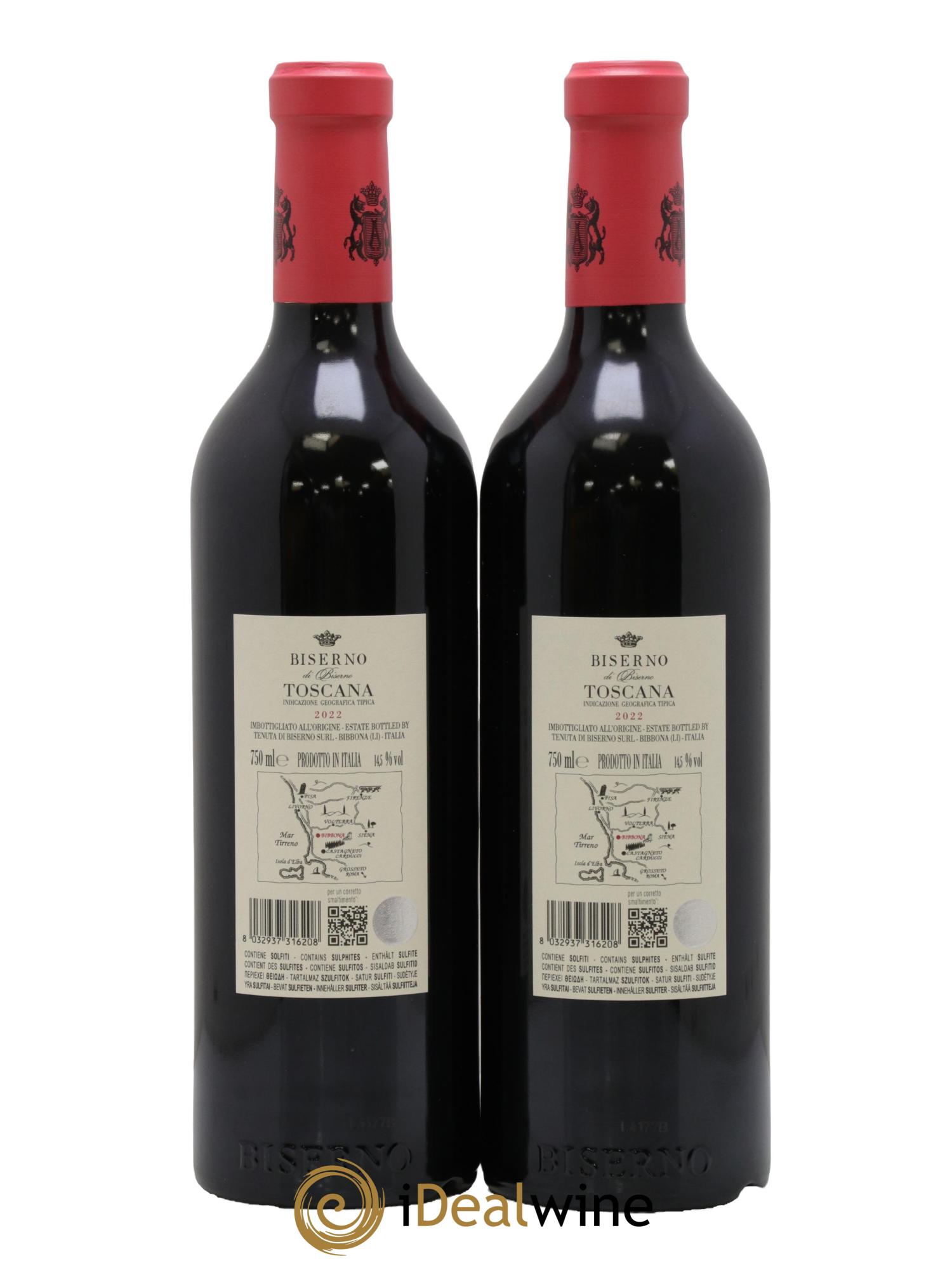 Toscana IGT Biserno Tenuta di Biserno Lodovico & Piero Antinori 2022 - Lot of 2 bottles - 1