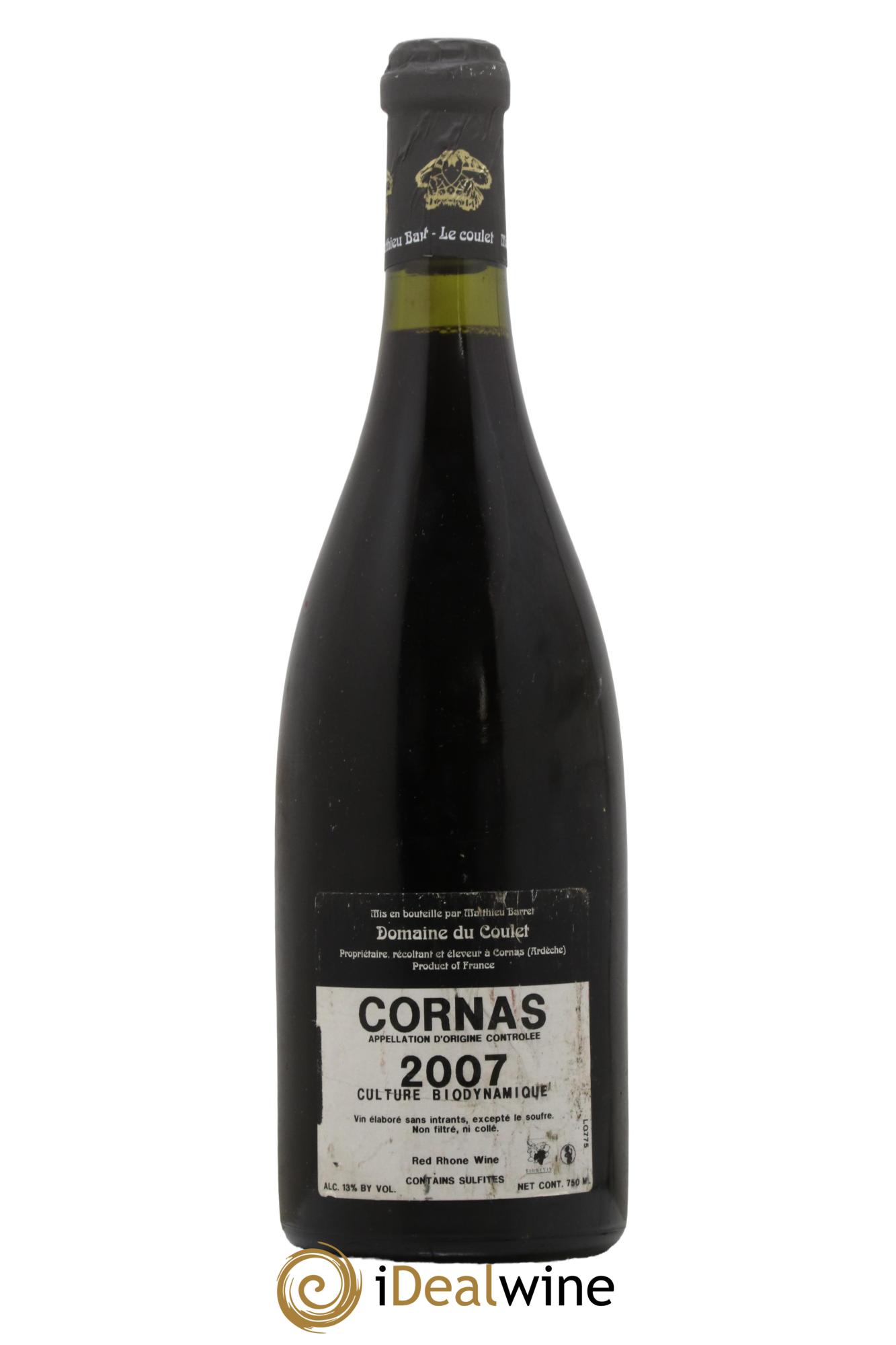 Cornas Billes Noires Coulet (Domaine du) - Matthieu Barret 2007 - Lot of 1 bottle - 1