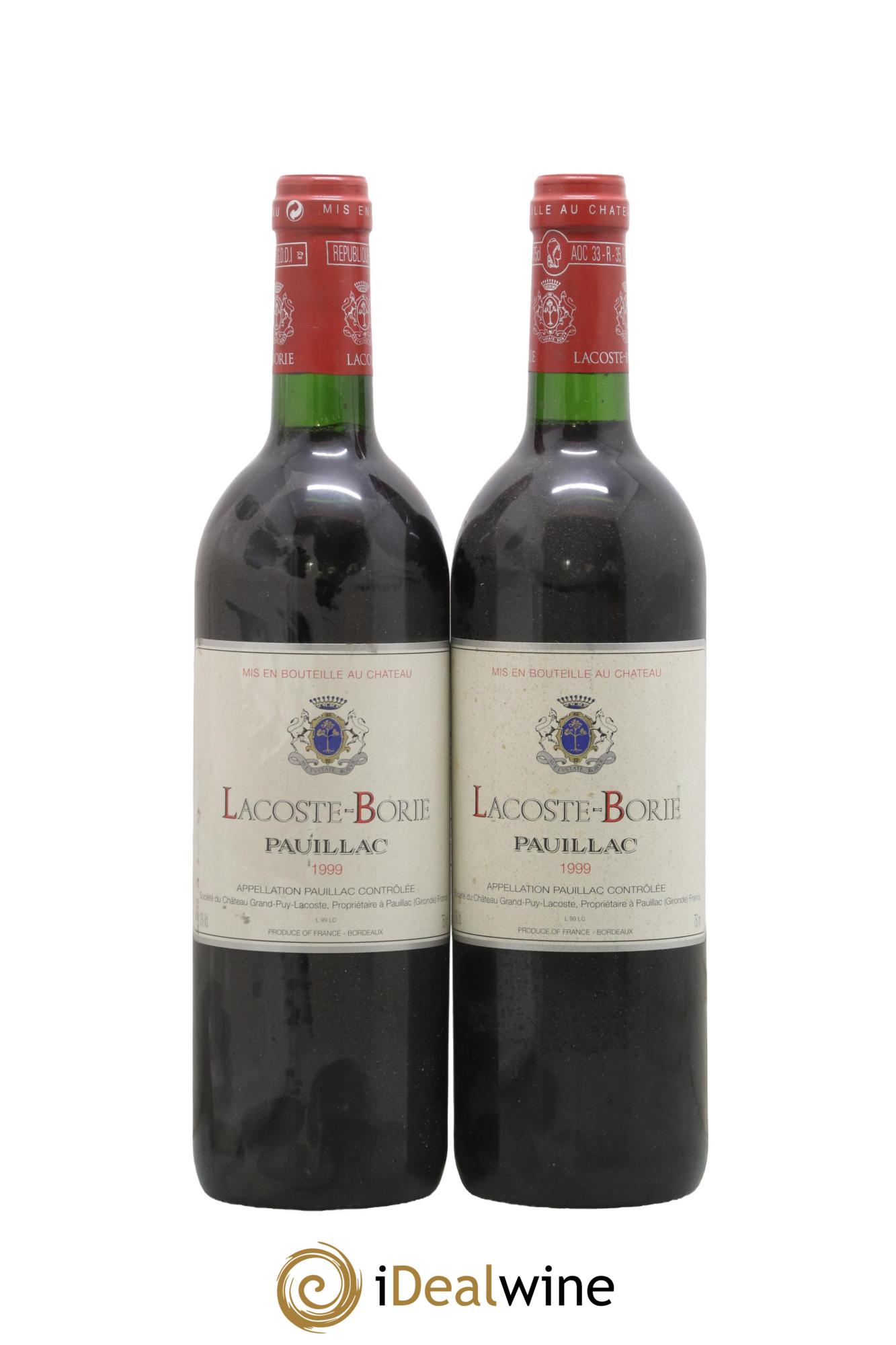 Lacoste Borie 1999 - Lot of 2 bottles - 0