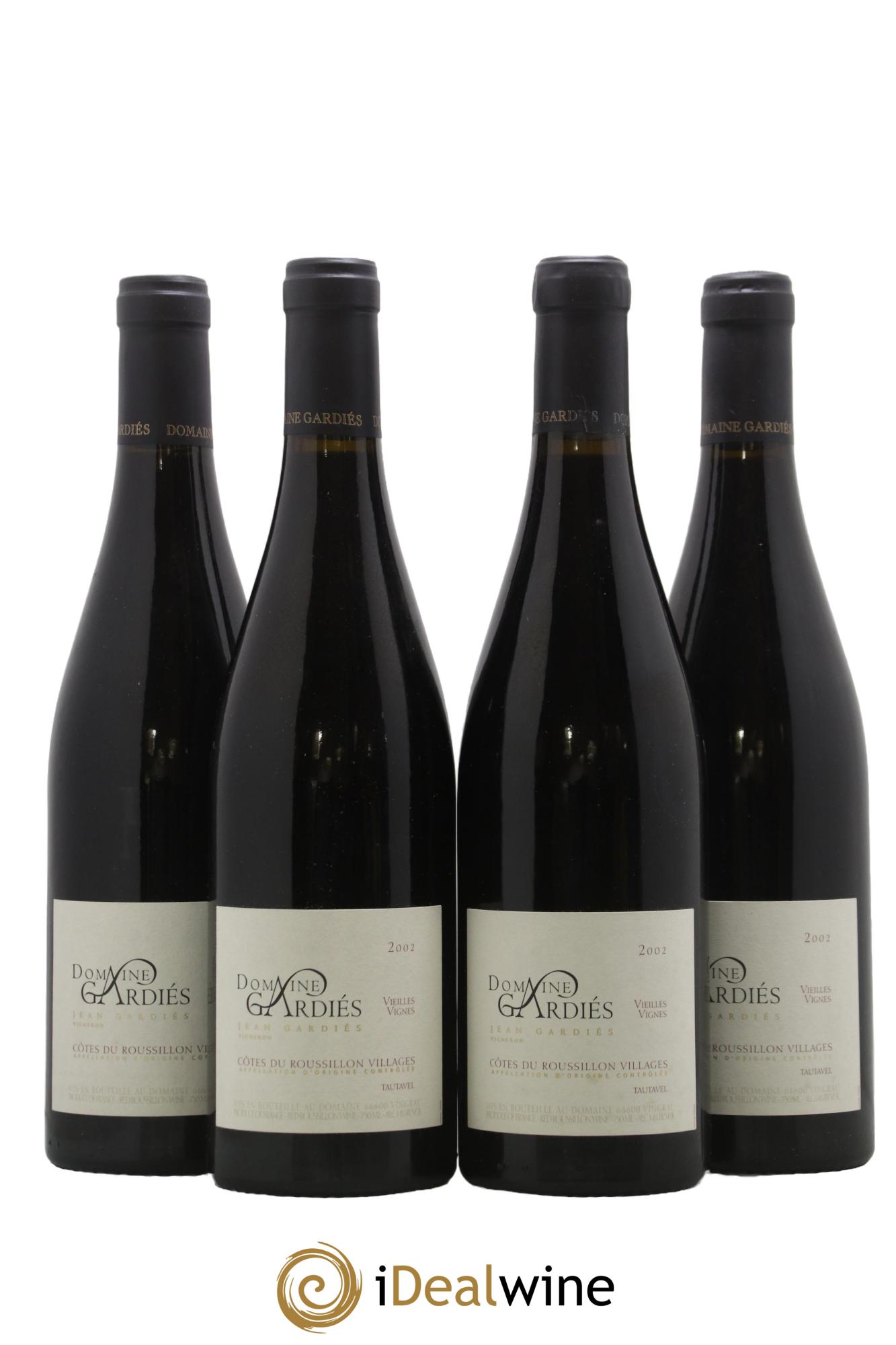 Côtes du Roussillon Villages Vieilles Vignes Tautavel Gardiés 2002 - Lot de 4 bouteilles - 0