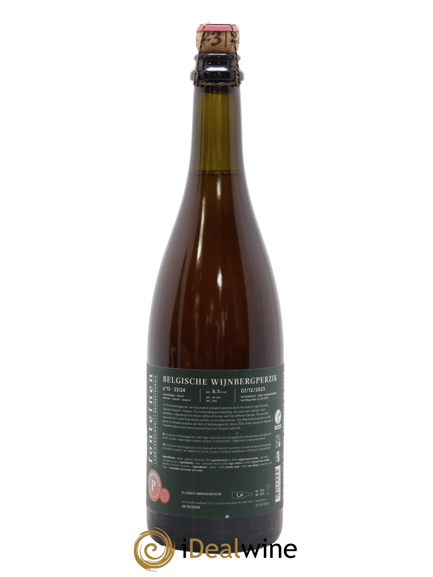 Bière 3 Fonteinen Belgische Wijnbergperzik (Pêche Wijnberg belge) (season 23-24) Blend n° 13 Bottled 2023 - Lot de 1 bouteille - 1
