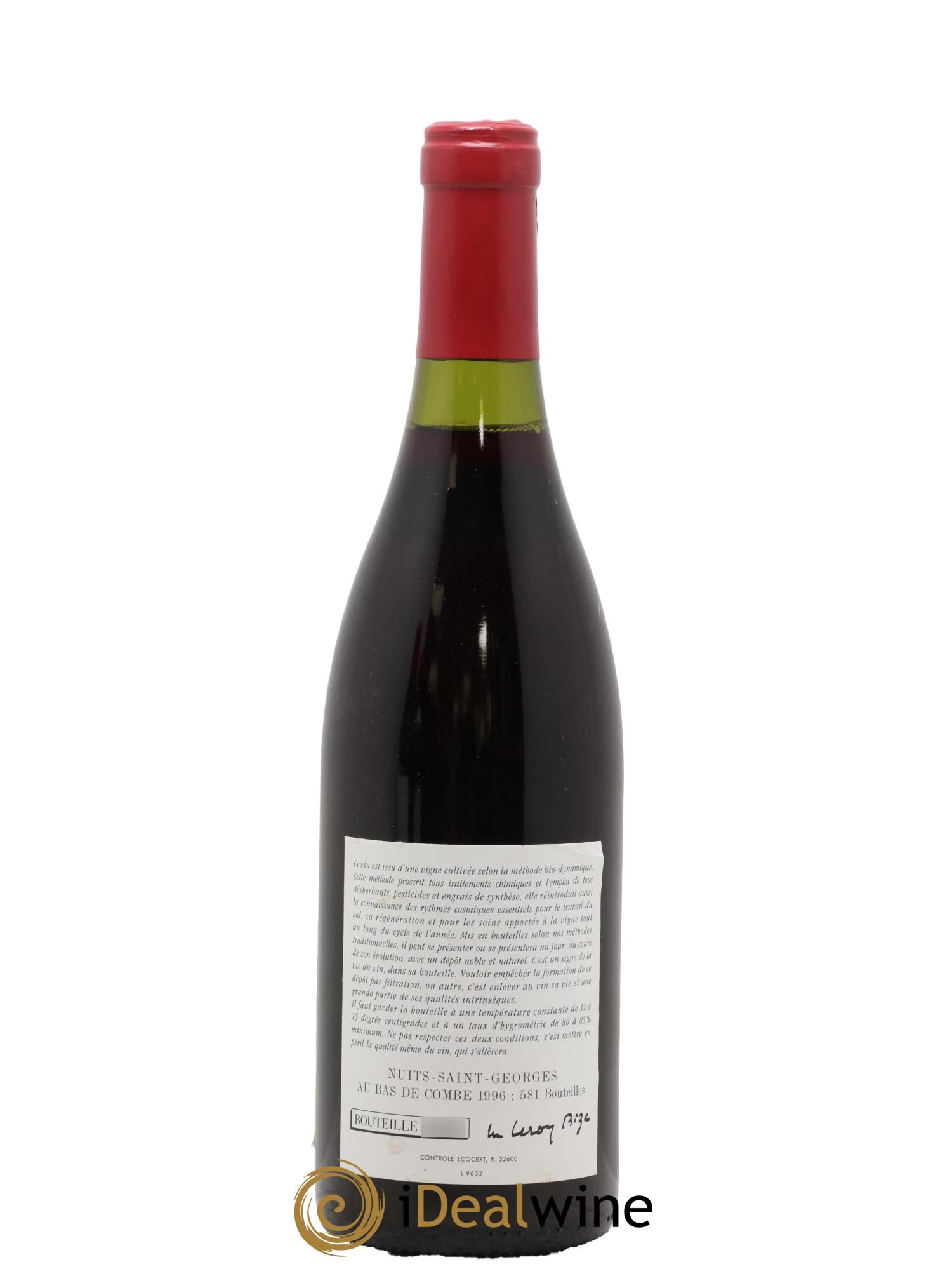 Nuits-Saint-Georges Bas de Combes Leroy (Domaine) 1996 - Lotto di 1 bottiglia - 1