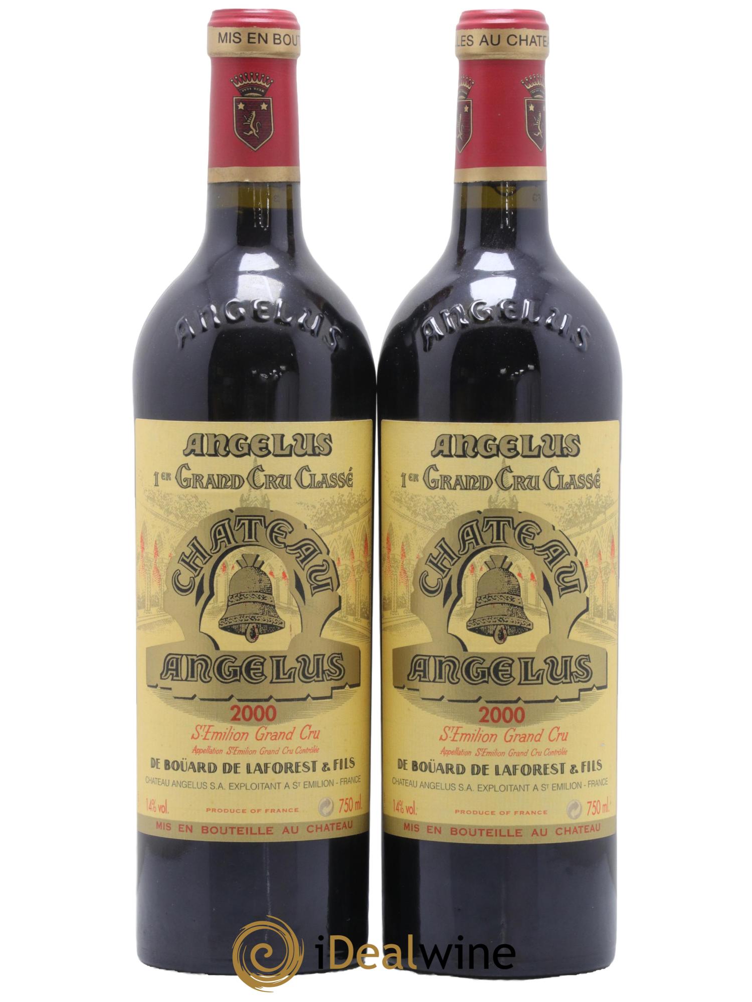 Château Angélus 1er Grand Cru Classé A 2000 - Lot de 2 bouteilles - 0