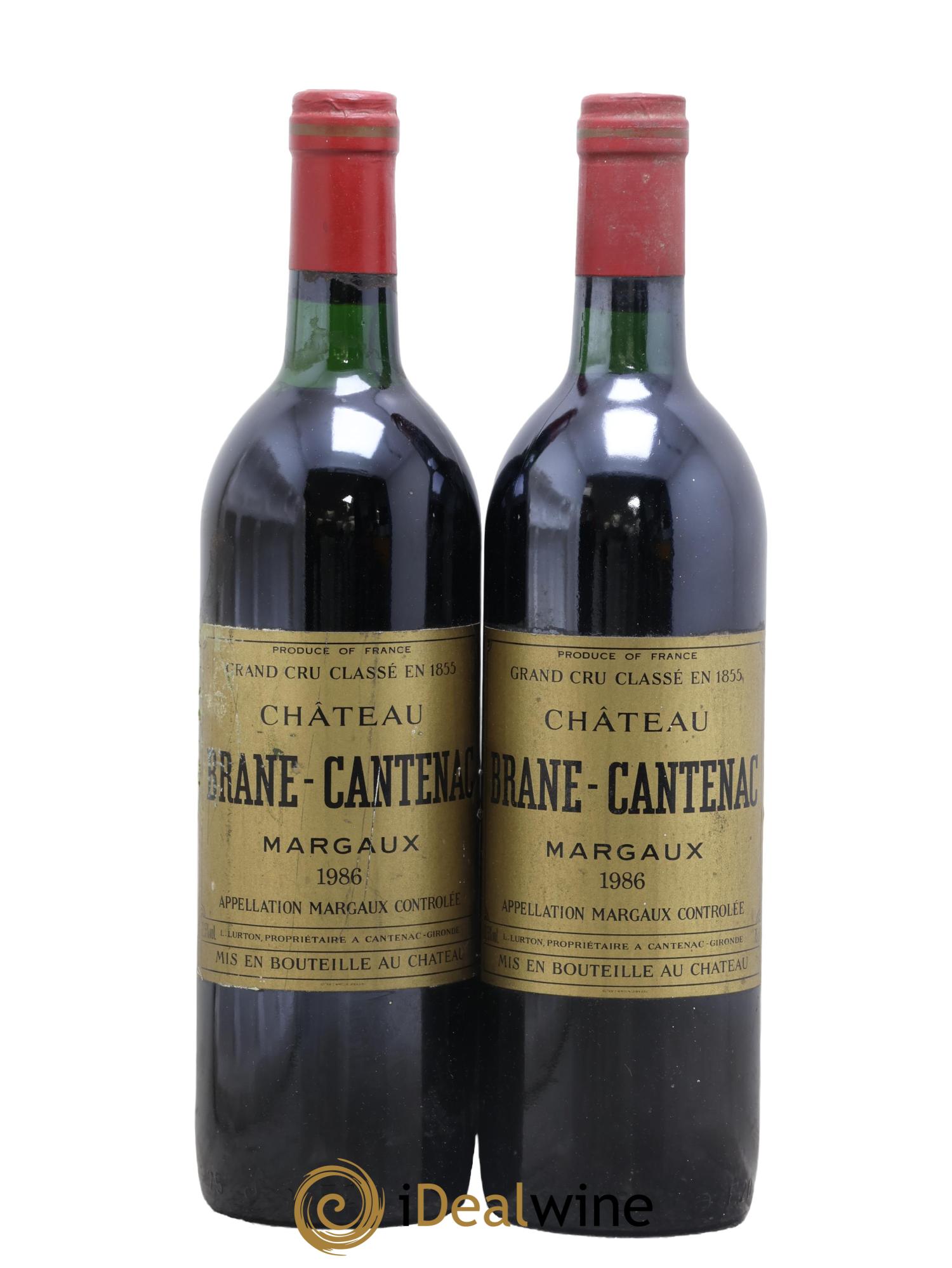 Château Brane Cantenac 2ème Grand Cru Classé 1986 - Lot de 2 bouteilles - 0