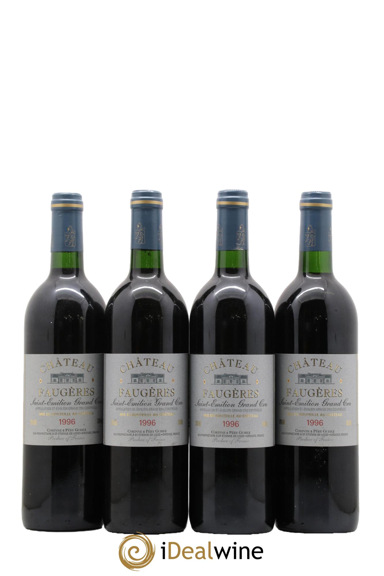 Château Faugères Grand Cru Classé 1996 - Lot de 4 bouteilles - 0