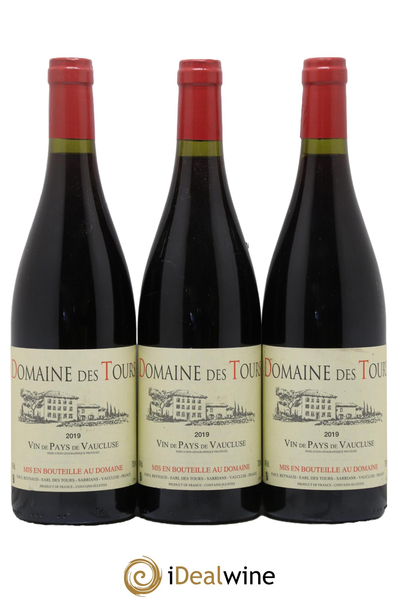 IGP Vaucluse (Vin de Pays de Vaucluse) Domaine des Tours Emmanuel Reynaud 2019 - Lot de 3 bouteilles - 0