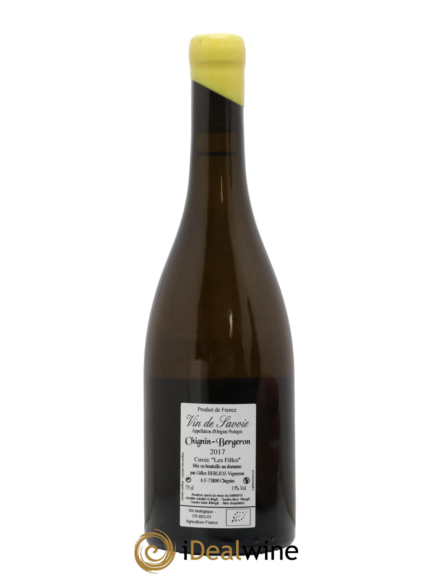 Vin de Savoie Chignin-Bergeron Les Filles Gilles Berlioz 2017 - Posten von 1 Flasche - 1