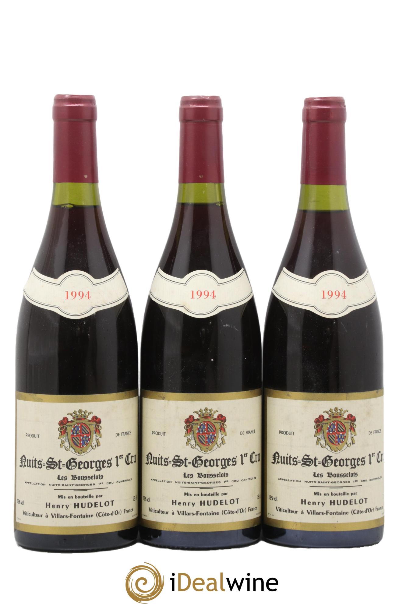 Nuits-Saint-Georges 1er Cru Les Bousselots Henry Hudelot 1994 - Lot de 3 bouteilles - 0