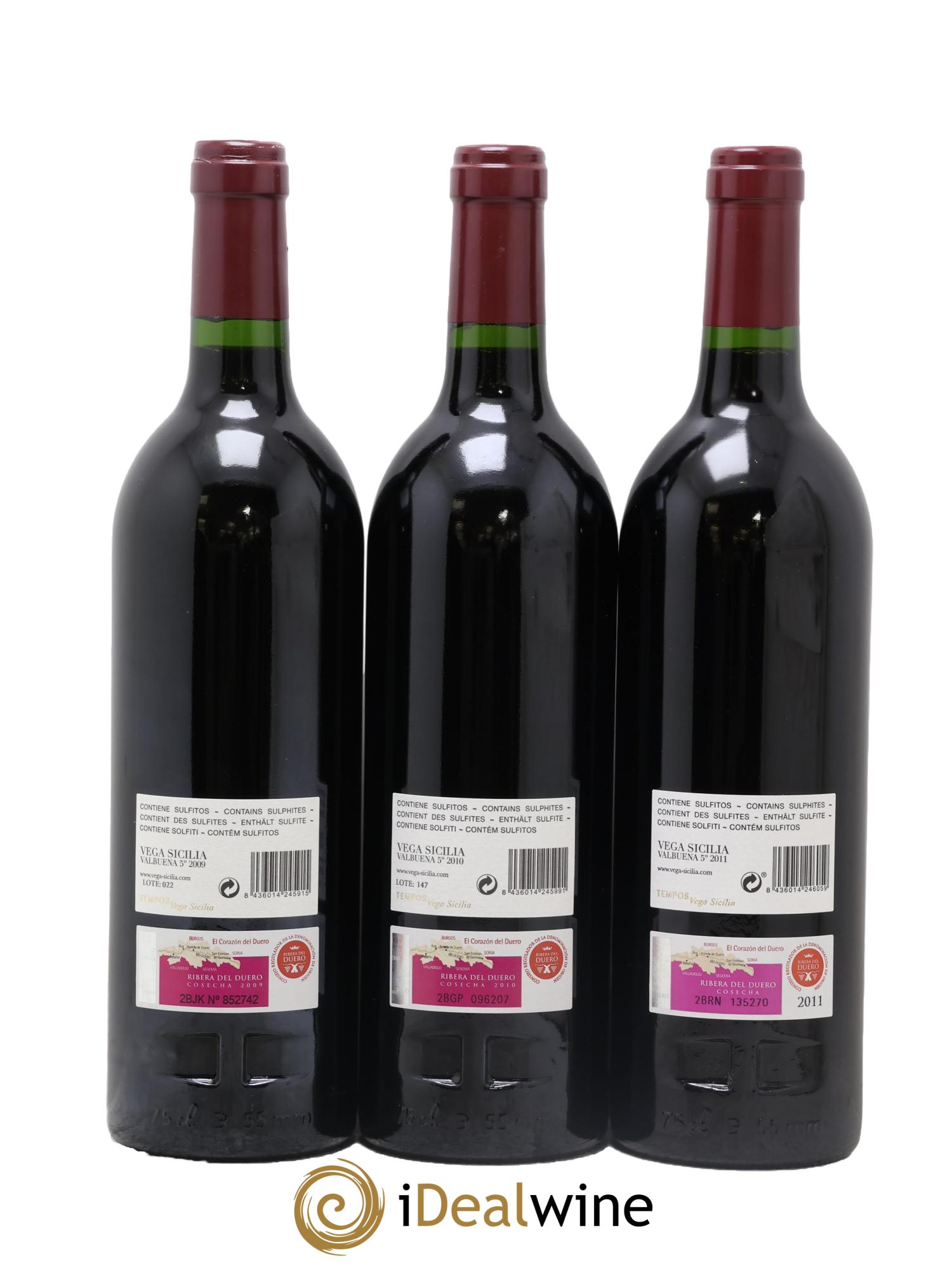 Ribera Del Duero DO Caisse  Valbuena Edicion Limitada Coleccionista 2006, 2007, 2008, 2009, 2010, 2011 - Lot de 6 bouteilles - 4