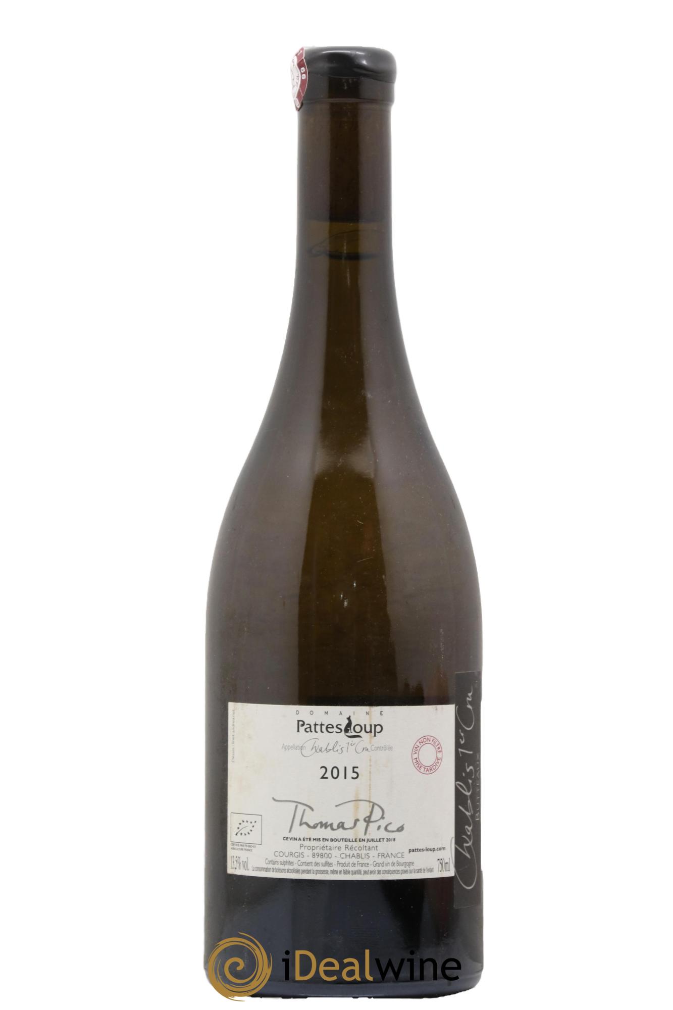 Chablis 1er Cru Butteaux Pattes Loup (Domaine) 2015 - Lot de 1 bouteille - 1