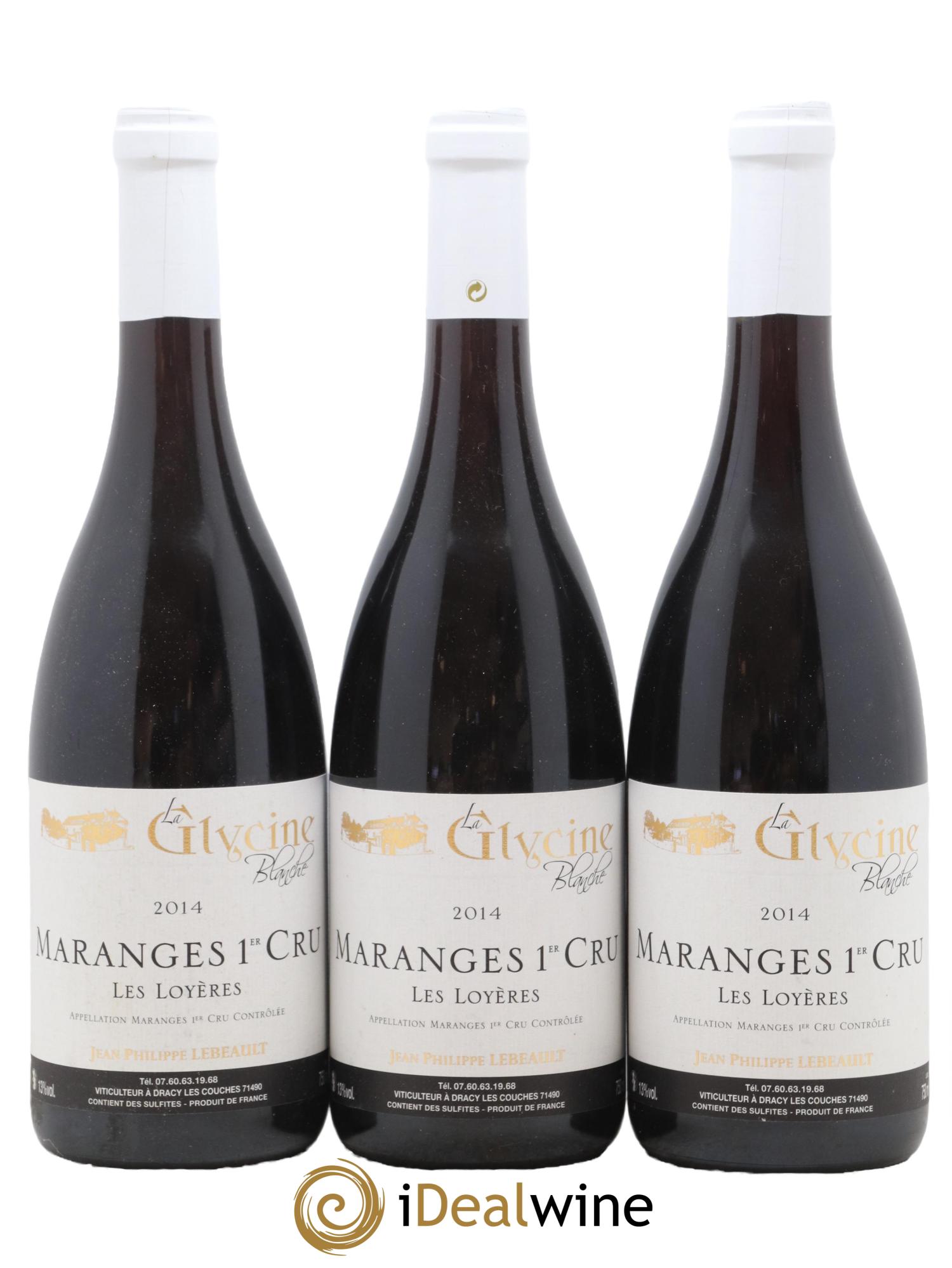 Maranges 1er Cru Les Loyeres Domaine Les Glycines Blanches 2014 - Lot de 3 bouteilles - 0