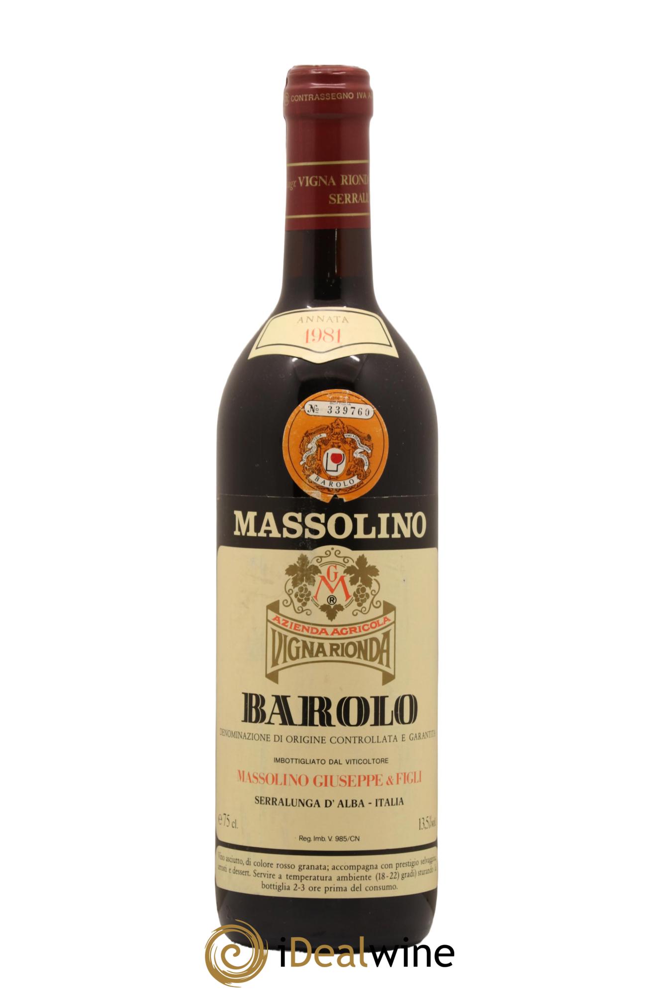 Barolo DOCG Massolino 1981 - Posten von 1 Flasche - 0