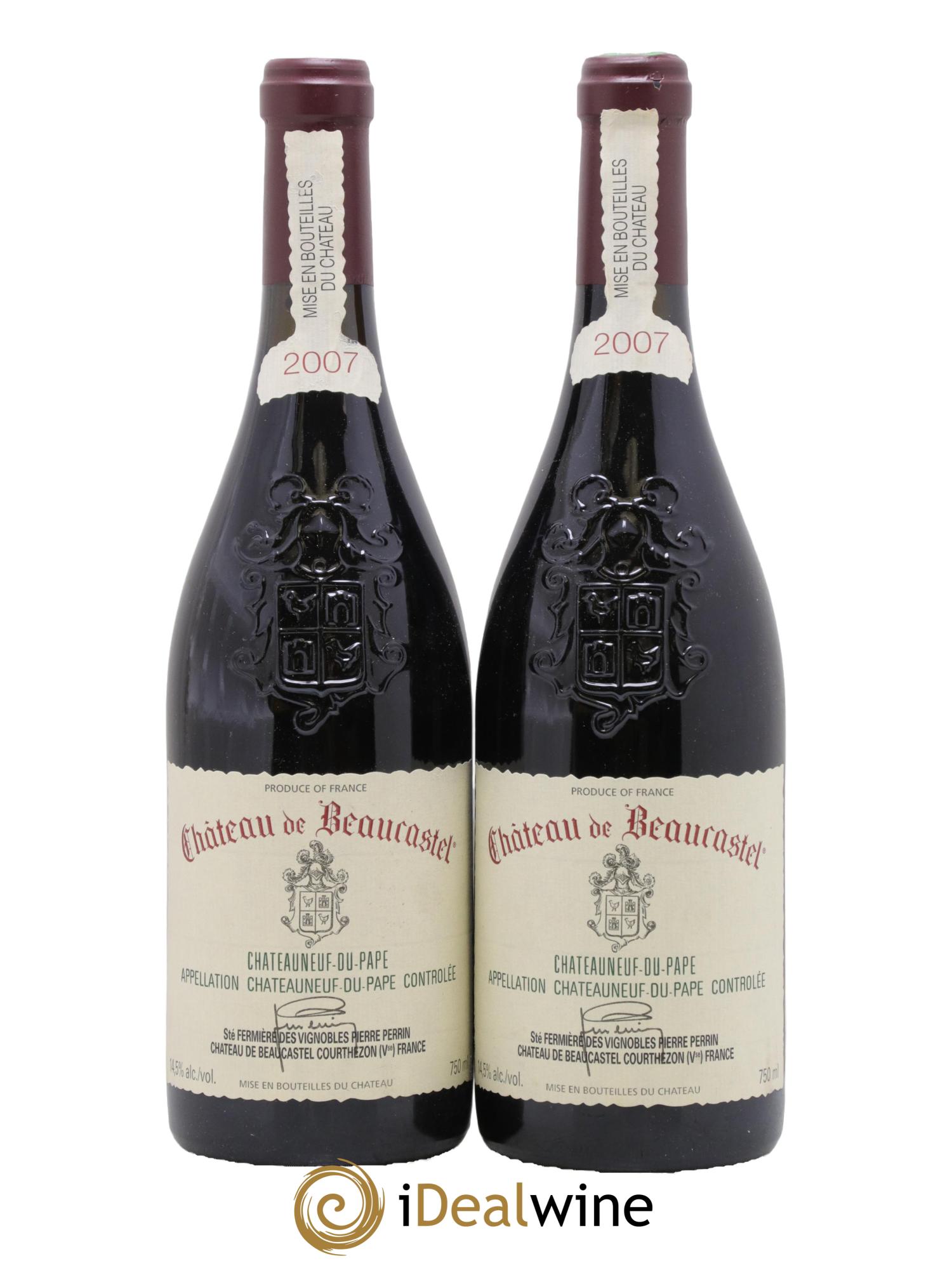Châteauneuf-du-Pape Château de Beaucastel Famille Perrin 2007 - Lotto di 2 bottiglie - 0