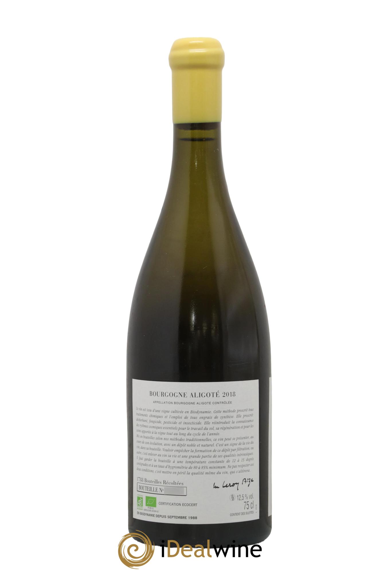 Bourgogne Aligoté Sous Chatelet d'Auvenay (Domaine) 2018 - Lot de 1 bouteille - 1