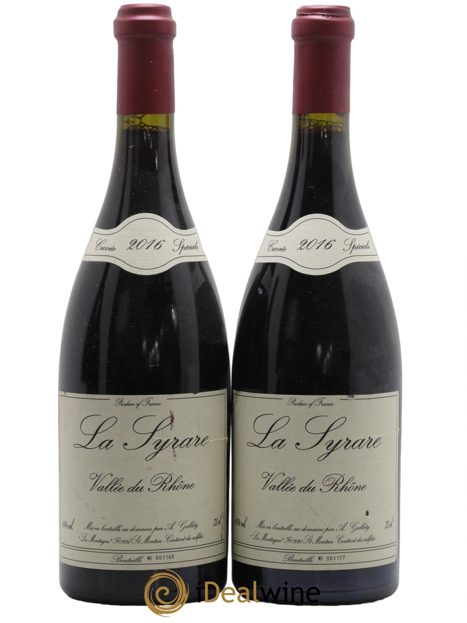 Côtes du Vivarais La Syrare Gallety (Domaine) 2016 - Lot de 2 bouteilles - 0