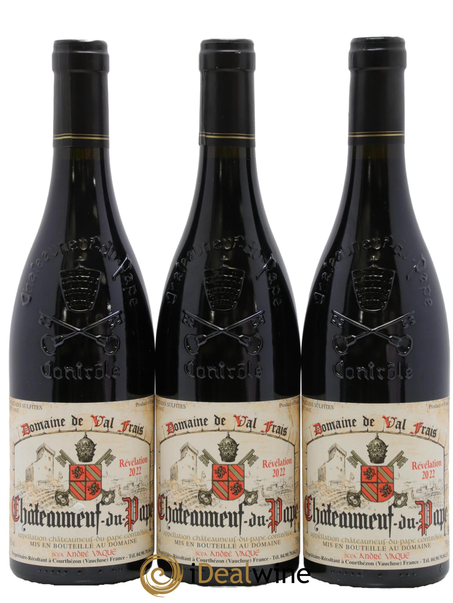 Châteauneuf-du-Pape Cuvée Révélation Domaine De Val Frais 2022 - Lot of 3 bottles - 0