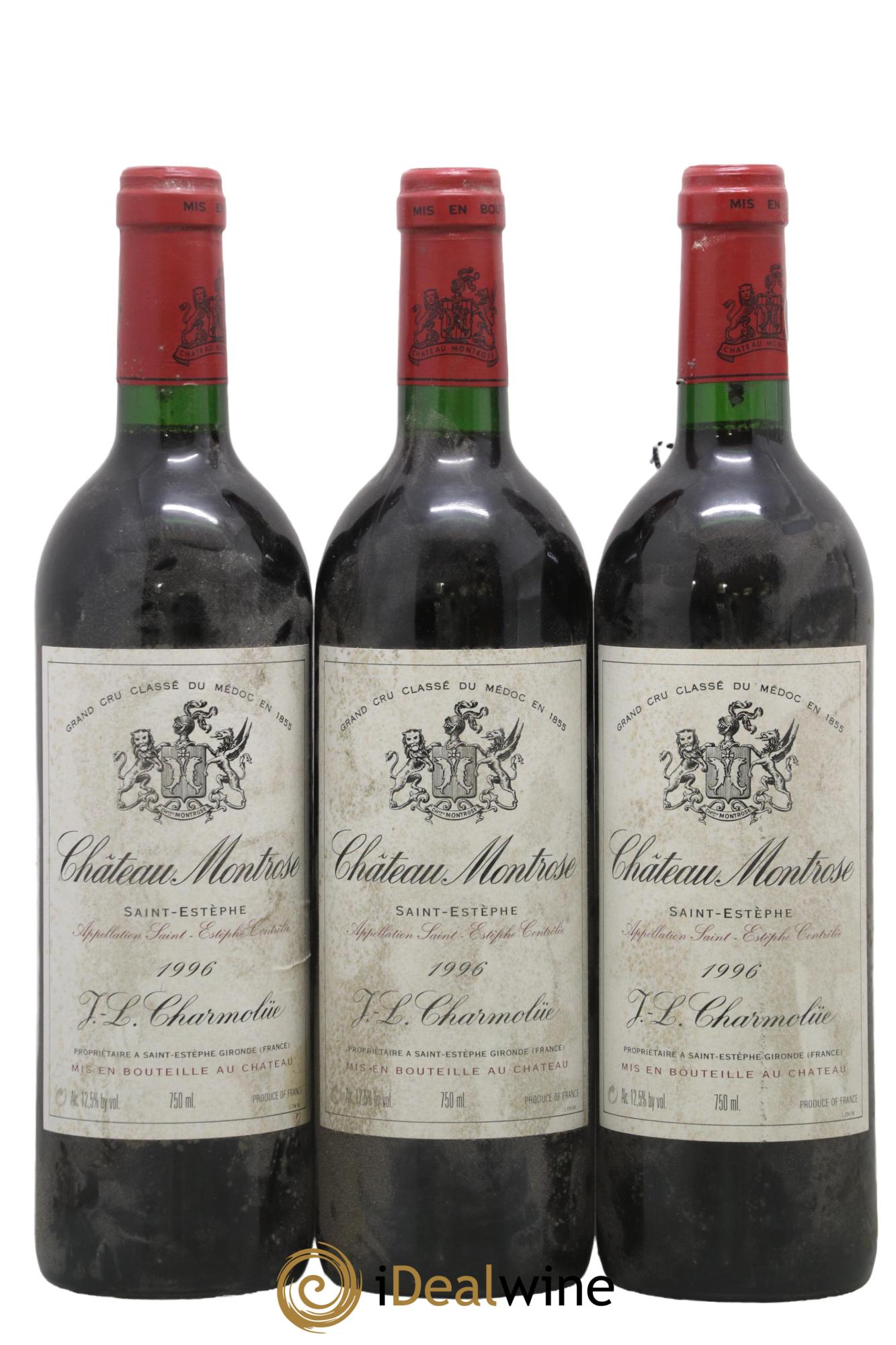 Château Montrose 2ème Grand Cru Classé 1996 - Lot de 3 bouteilles - 0