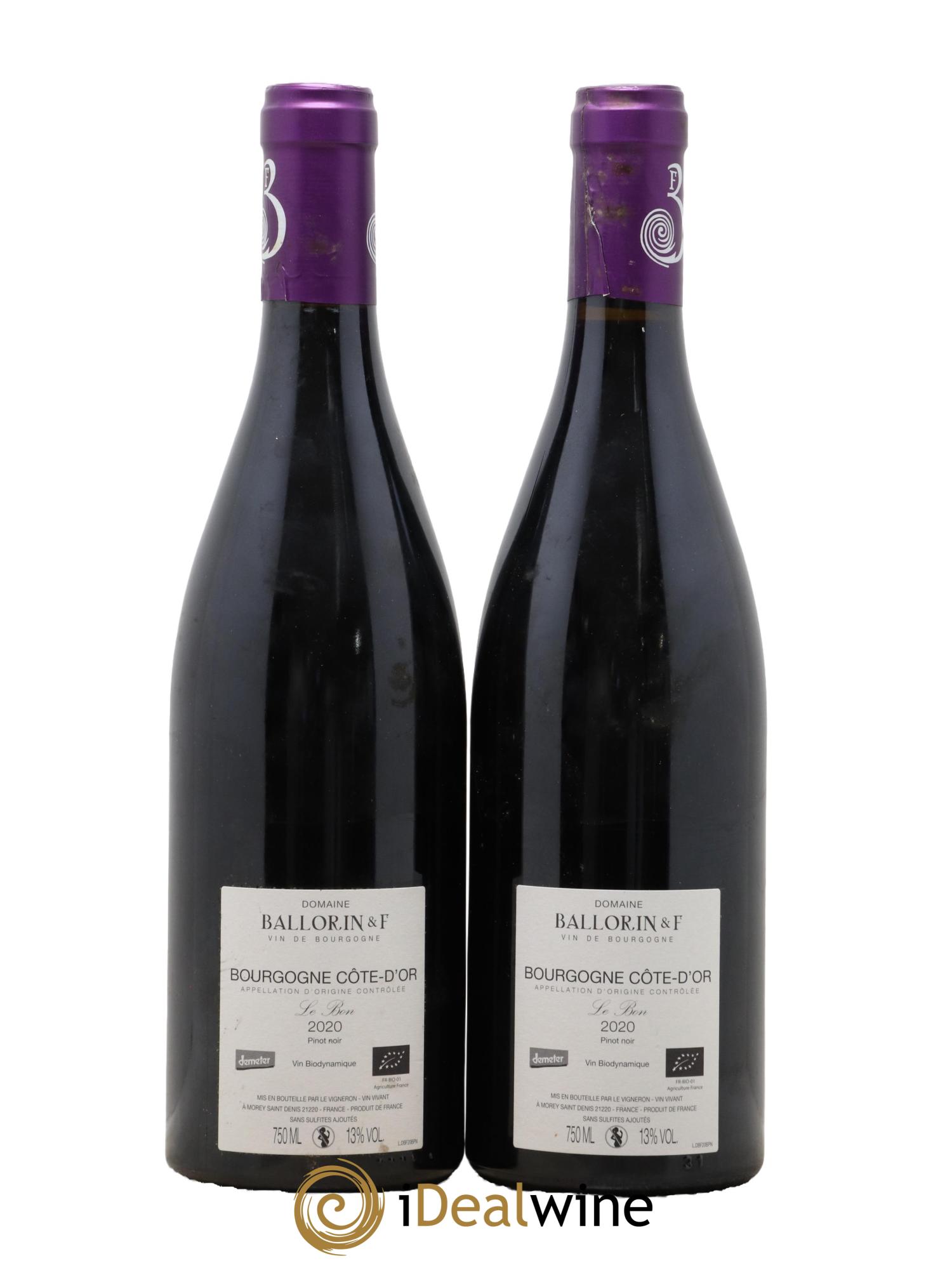 Bourgogne Le Bon Ballorin & F(Domaine) 2020 - Posten von 2 Flaschen - 1