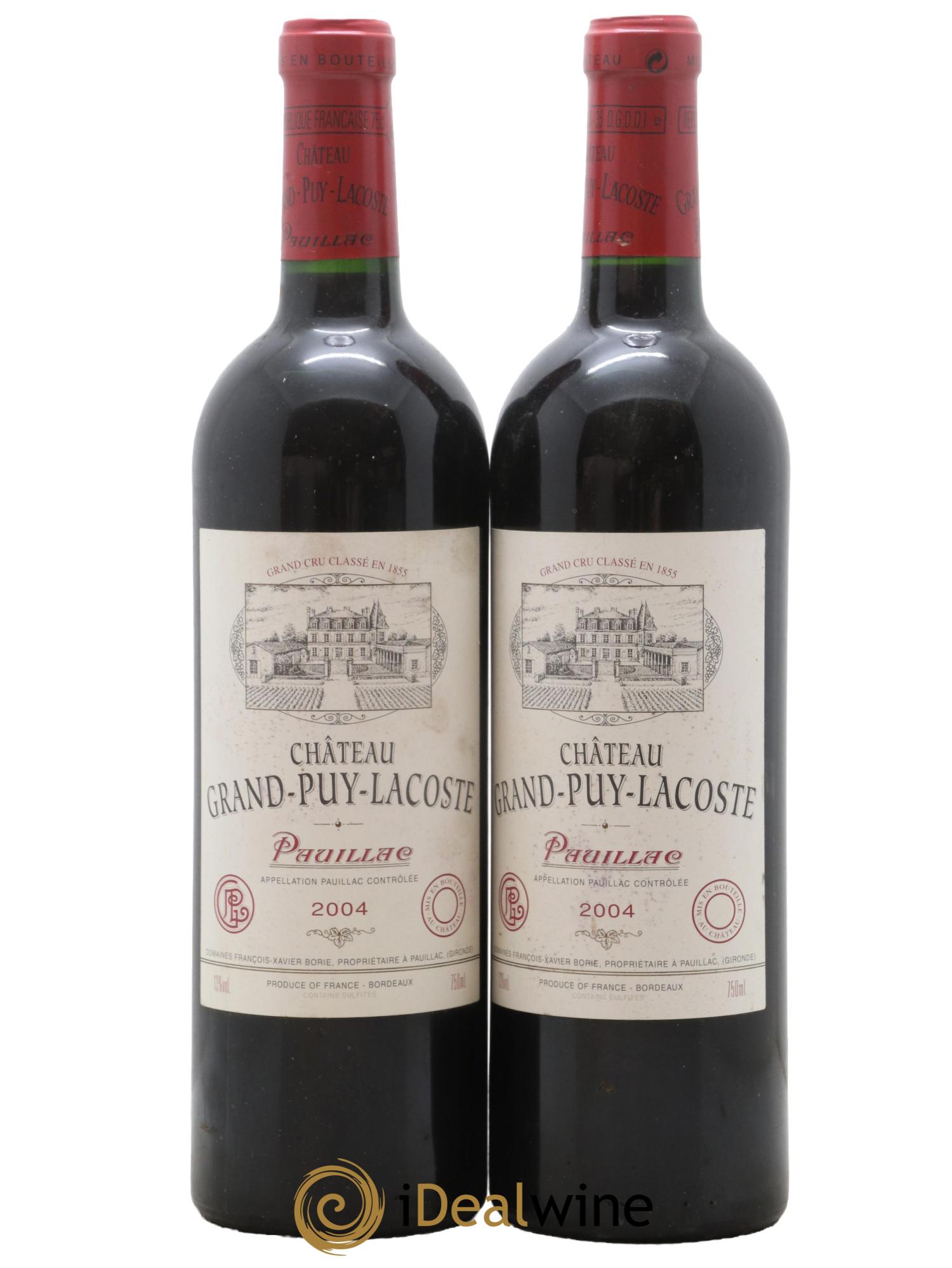 Château Grand Puy Lacoste 5ème Grand Cru Classé 2004 - Lot de 2 bouteilles - 0