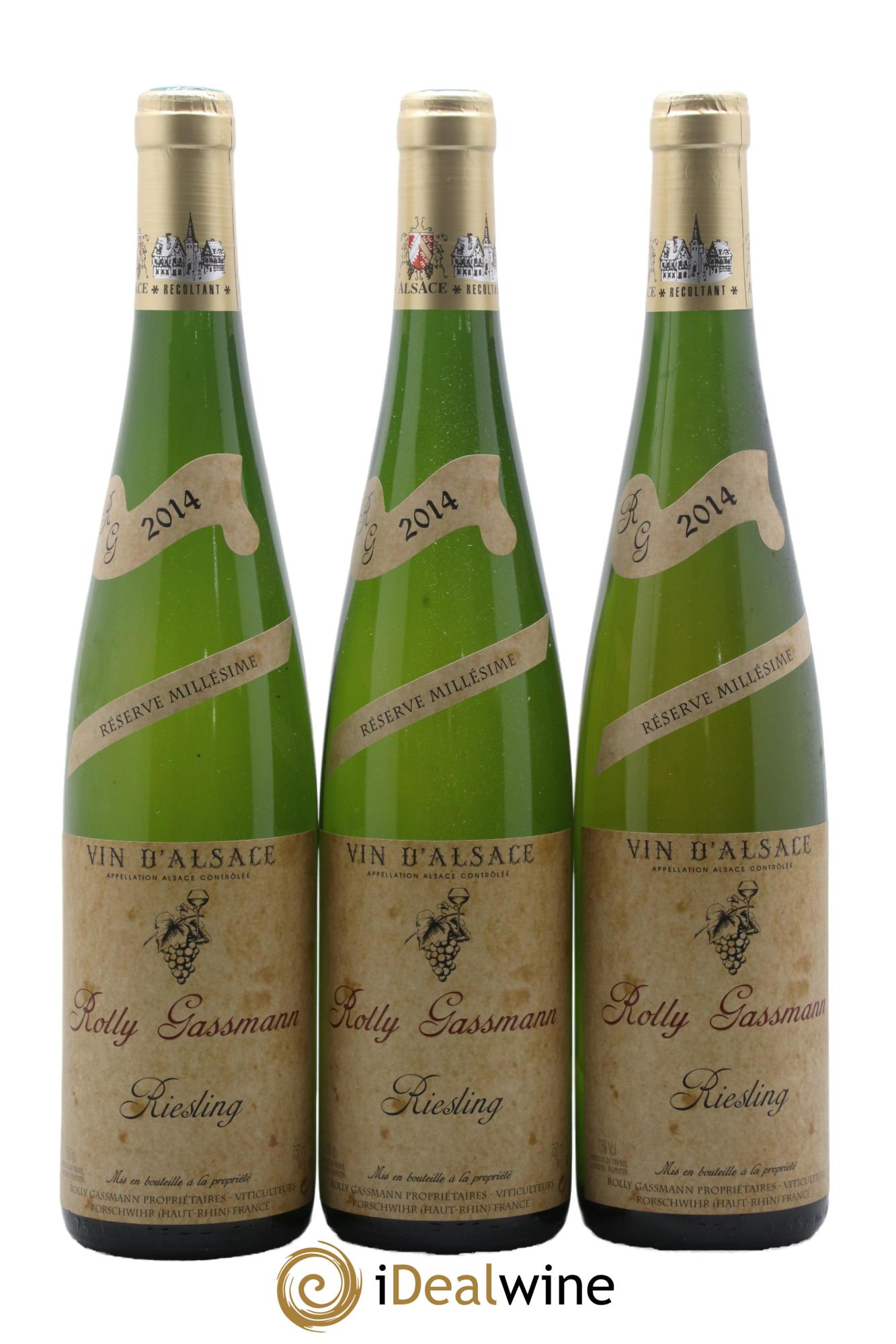 Alsace Riesling Réserve Millésime Rolly-Gassmann 2014 - Lotto di 3 bottiglie - 0