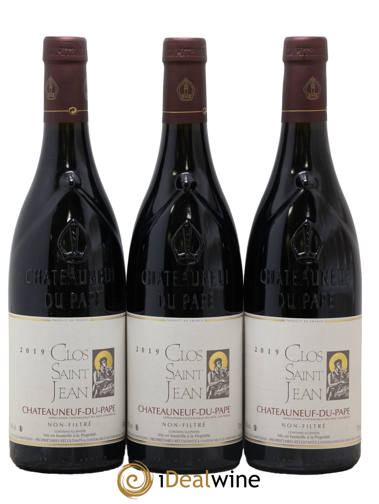 Châteauneuf-du-Pape Clos Saint-Jean Pascal et Vincent Maurel 2019 - Posten von 3 Flaschen - 0