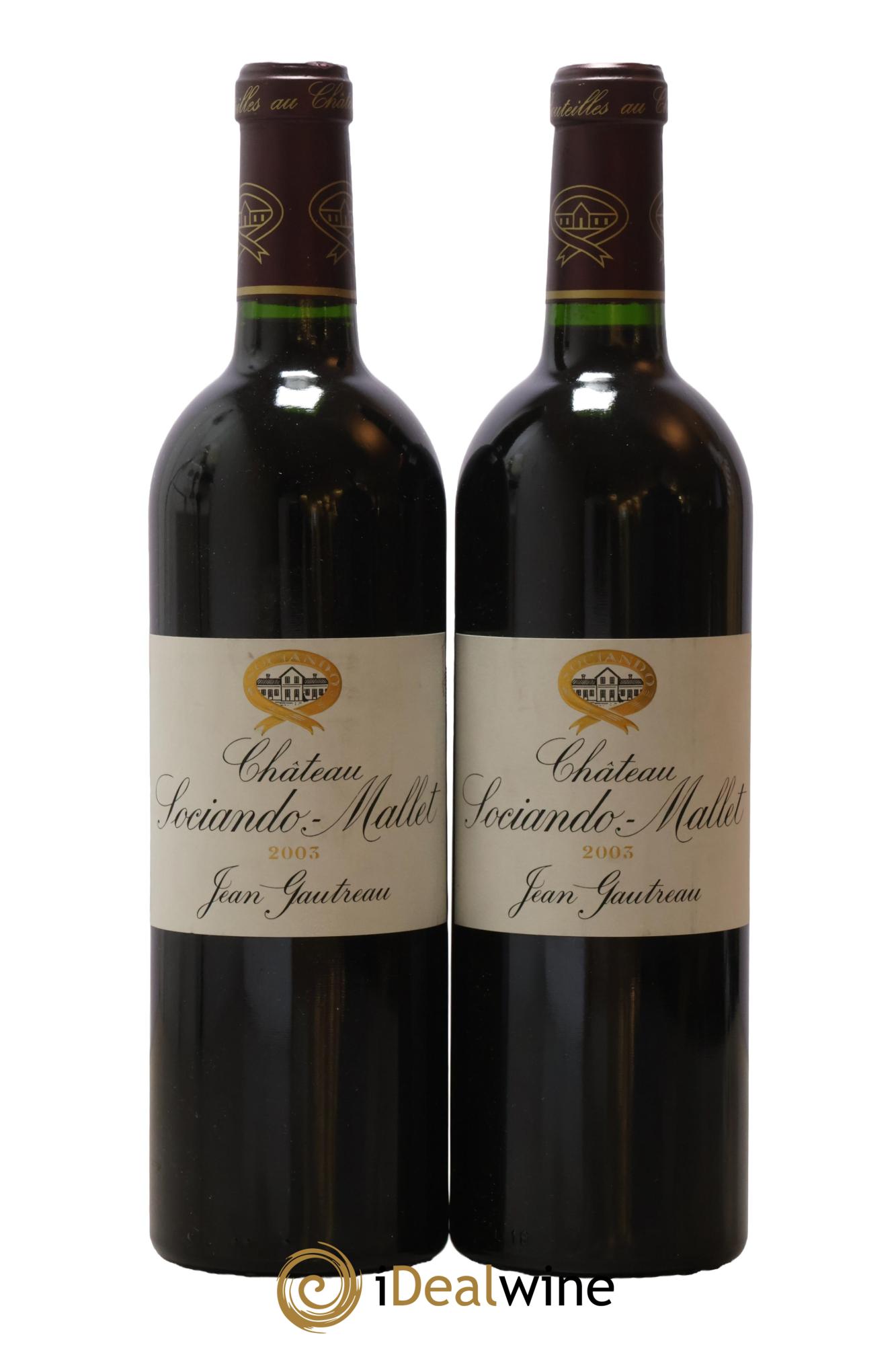 Château Sociando Mallet 2003 - Posten von 2 Flaschen - 0
